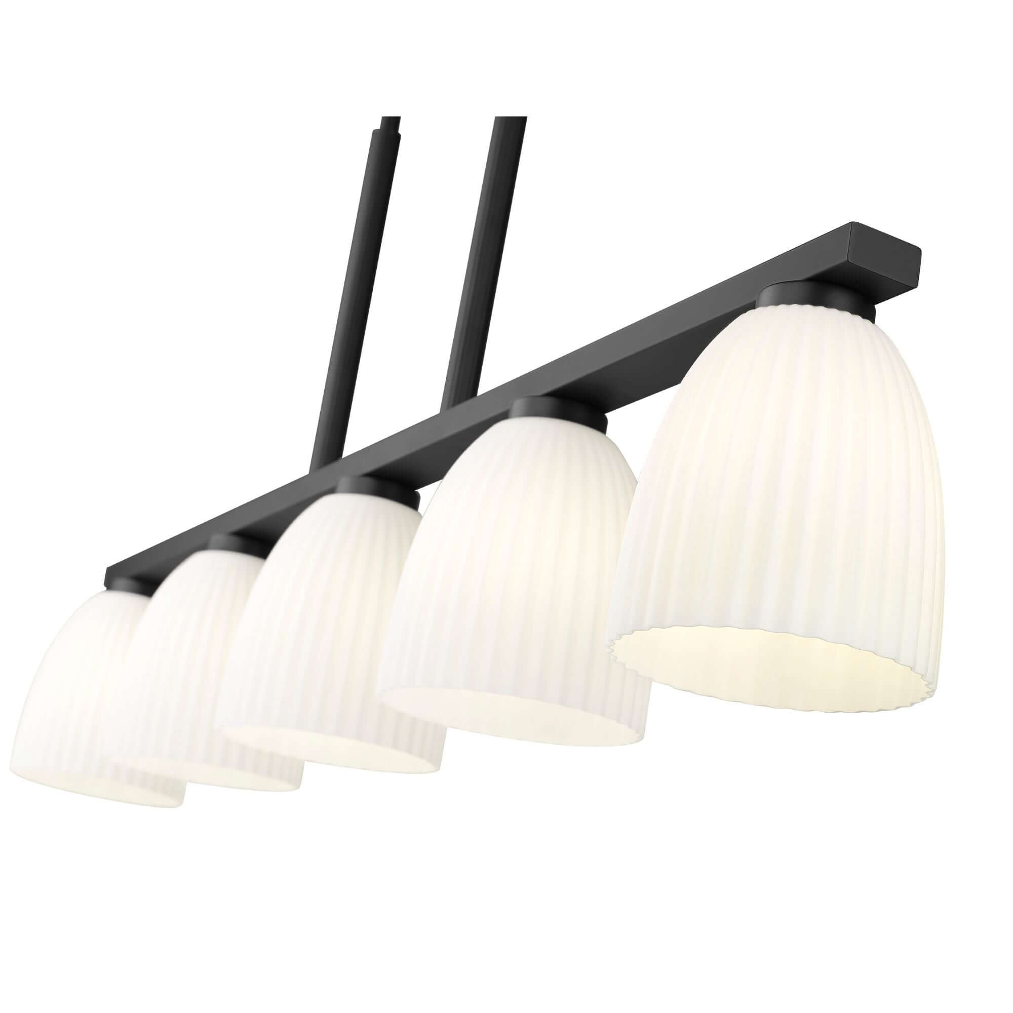 Naya 5 Light Linear Chandelier Matte Black