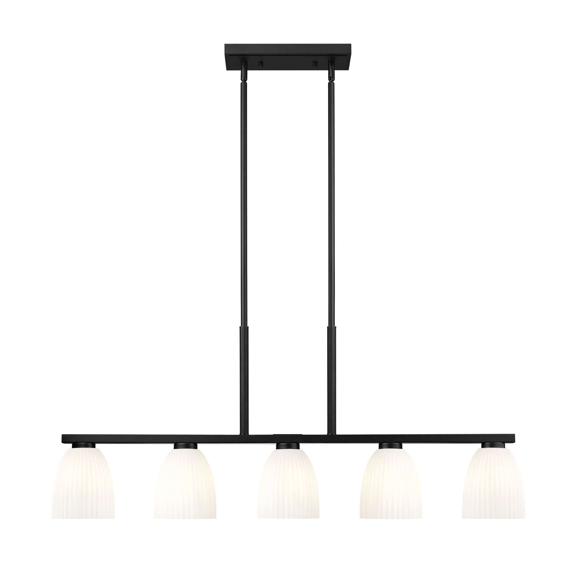 Naya 5 Light Linear Chandelier Matte Black