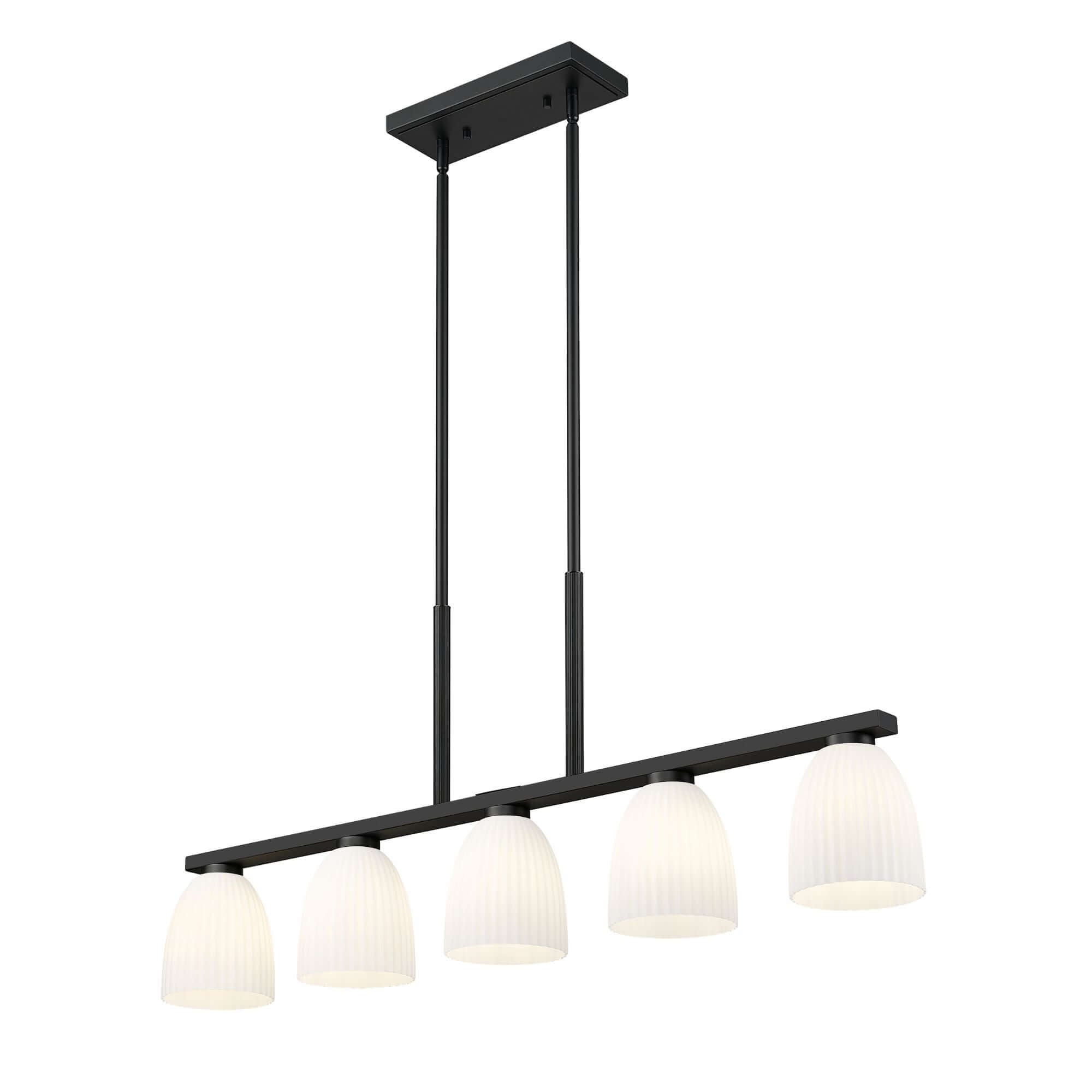 Naya 5 Light Linear Chandelier Matte Black