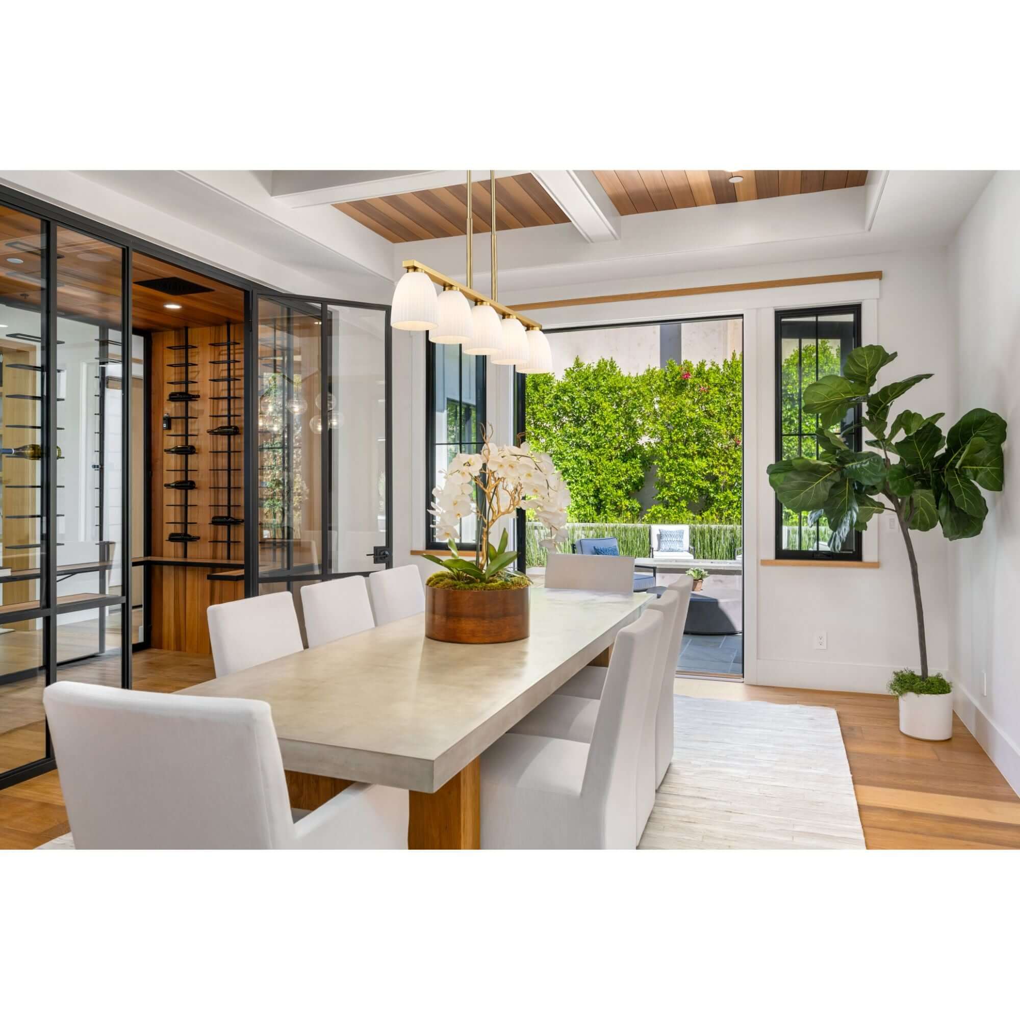 Naya 5 Light Linear Chandelier Modern Gold