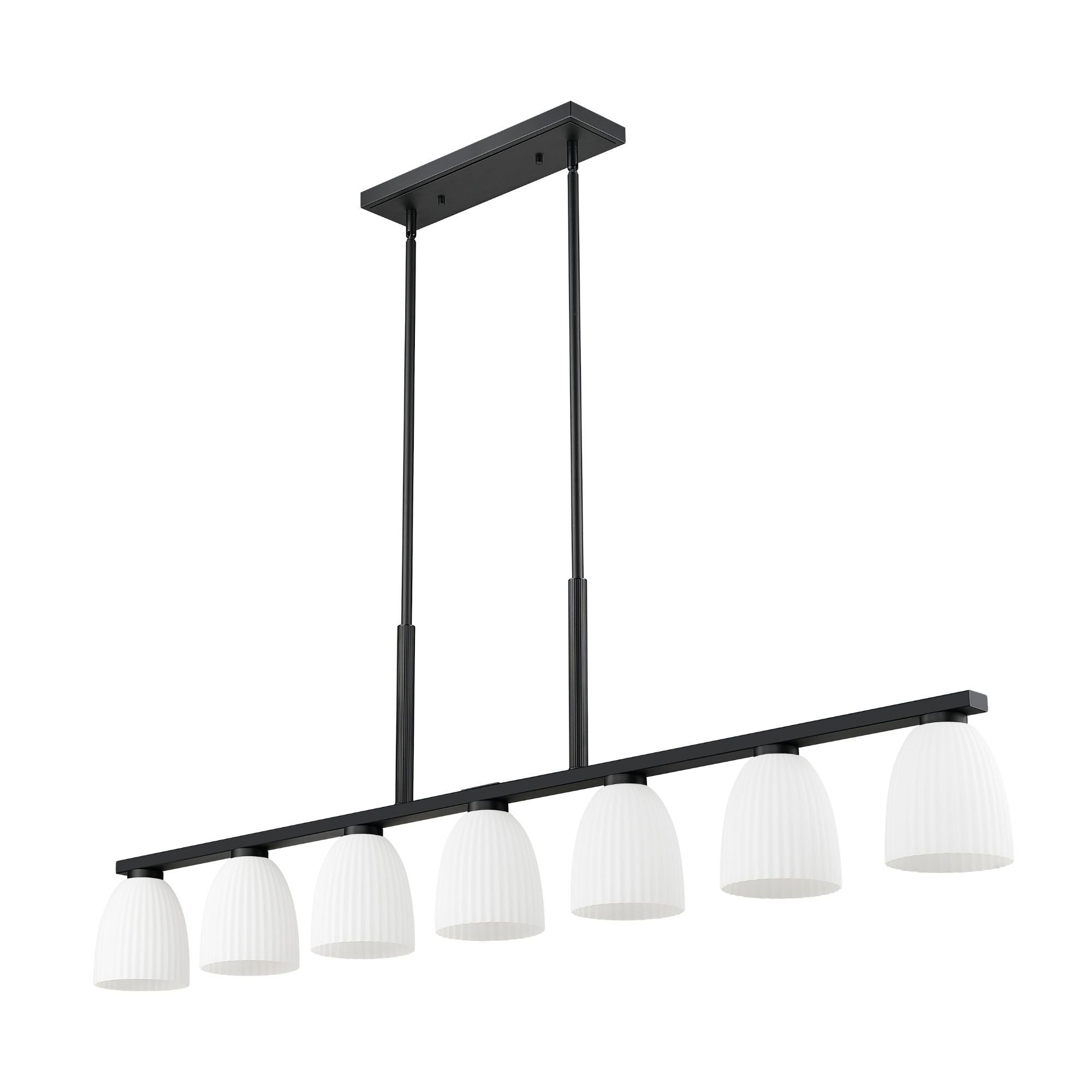 Naya 7 Light Linear Chandelier Matte Black