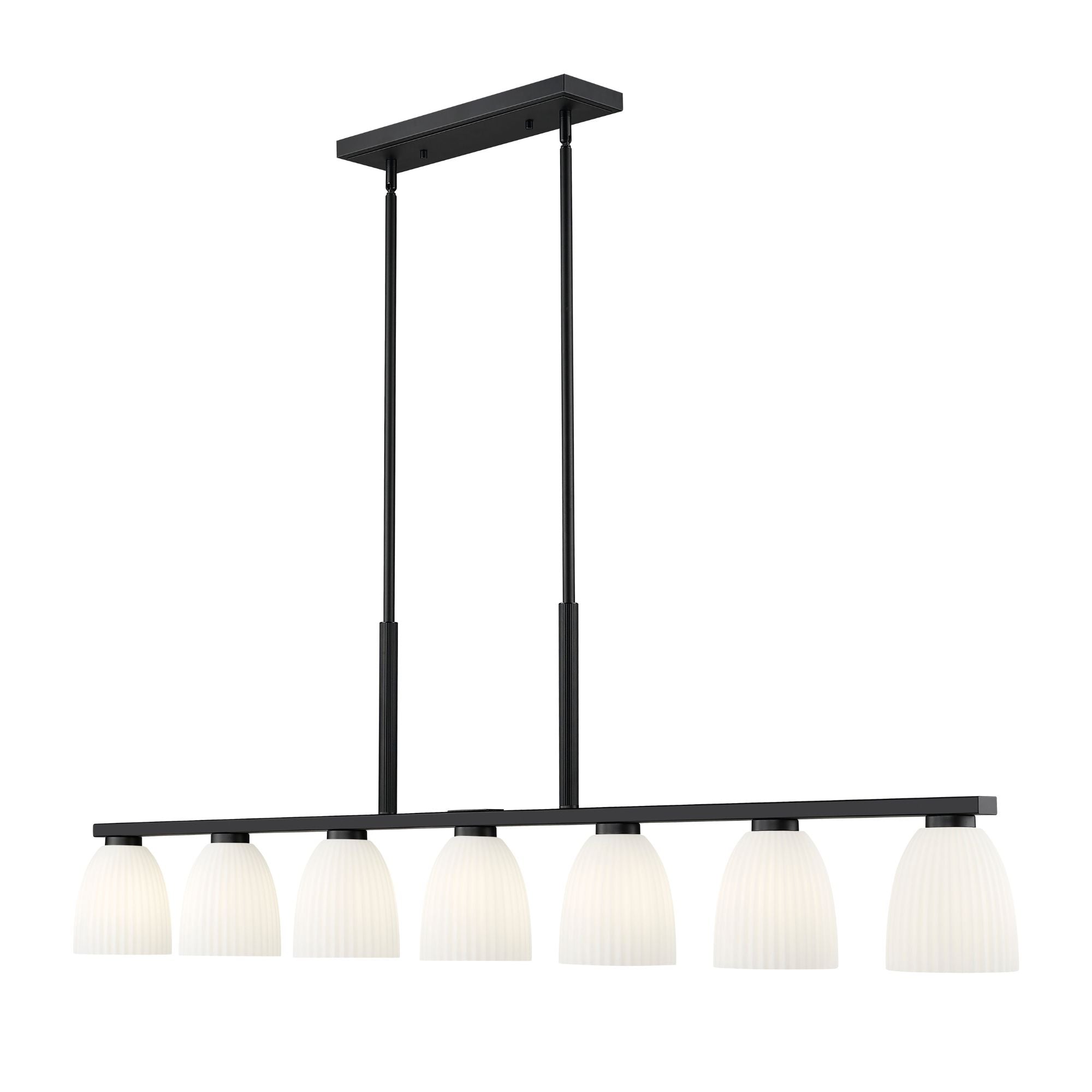 Naya 7 Light Linear Chandelier Matte Black