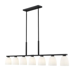 Naya 7 Light Linear Chandelier Matte Black