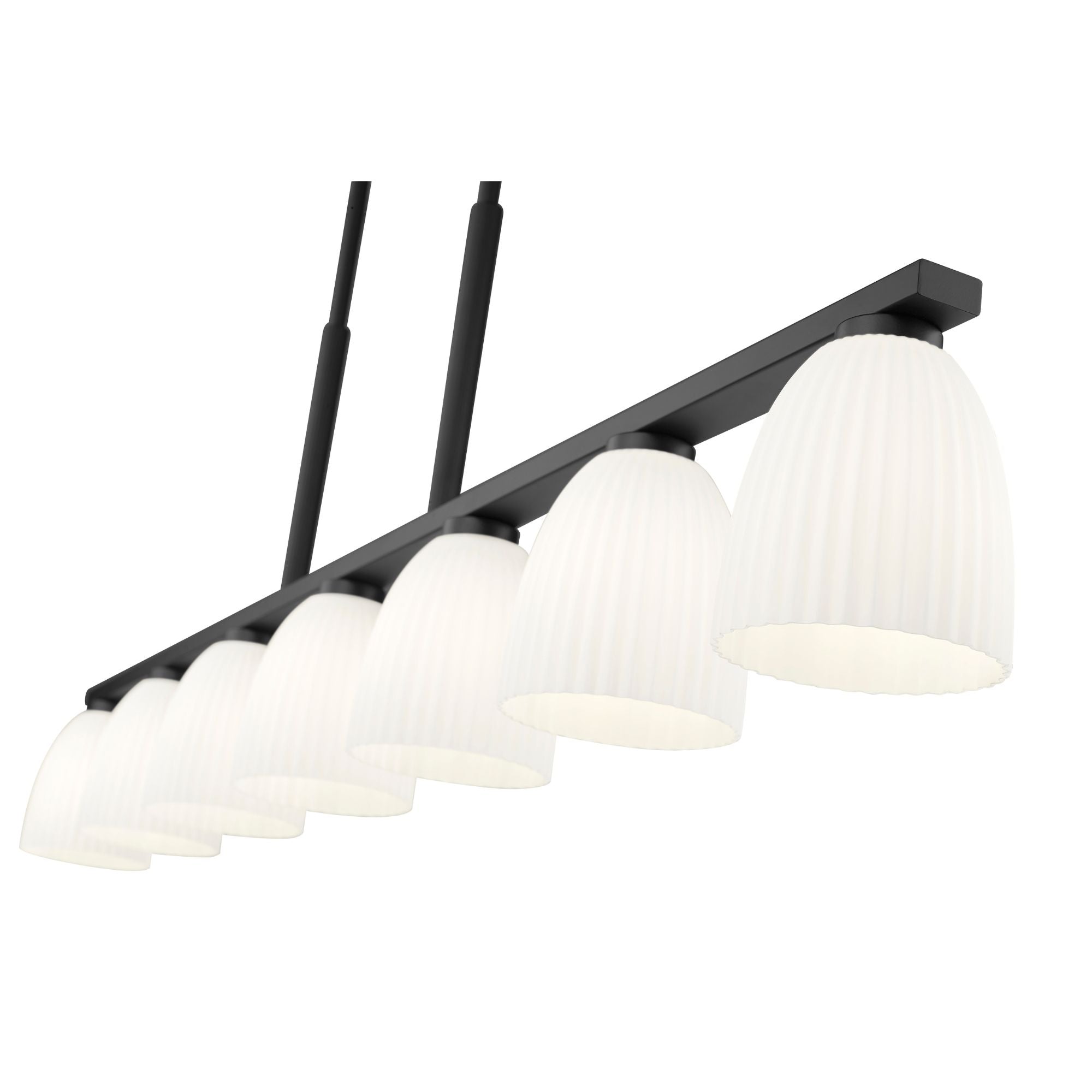 Naya 7 Light Linear Chandelier Matte Black