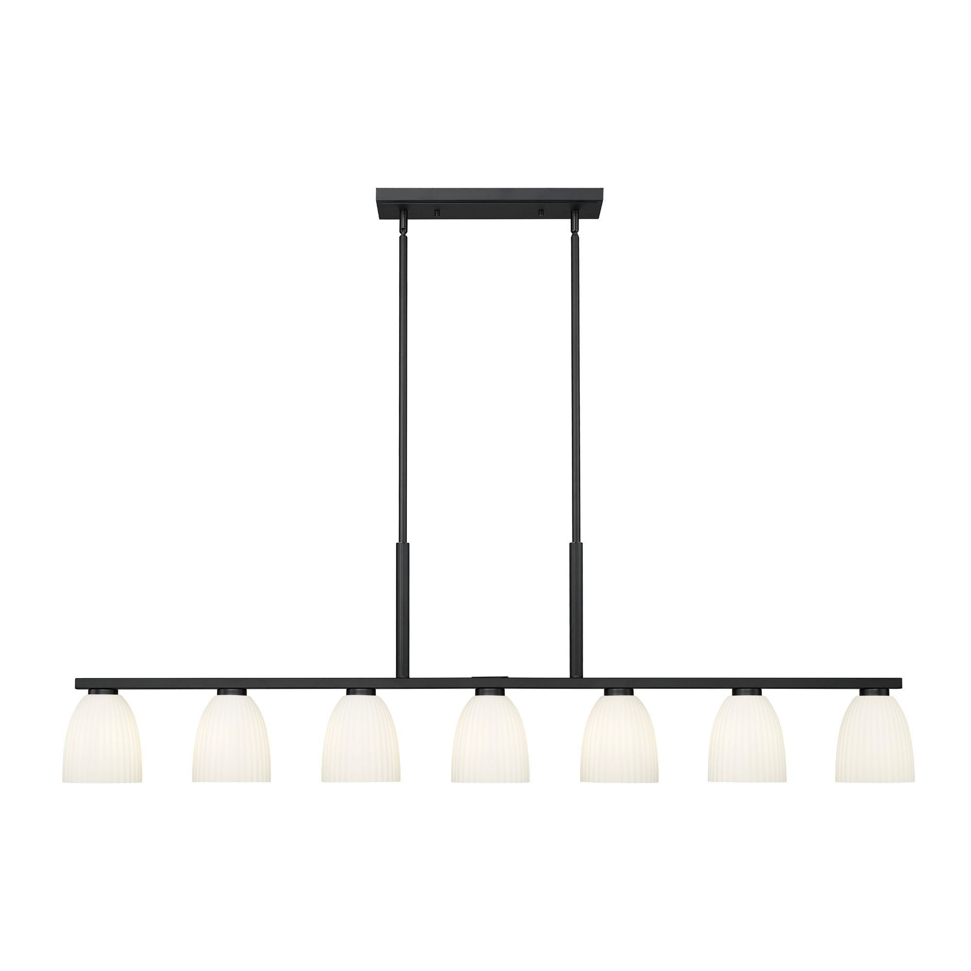 Naya 7 Light Linear Chandelier Matte Black
