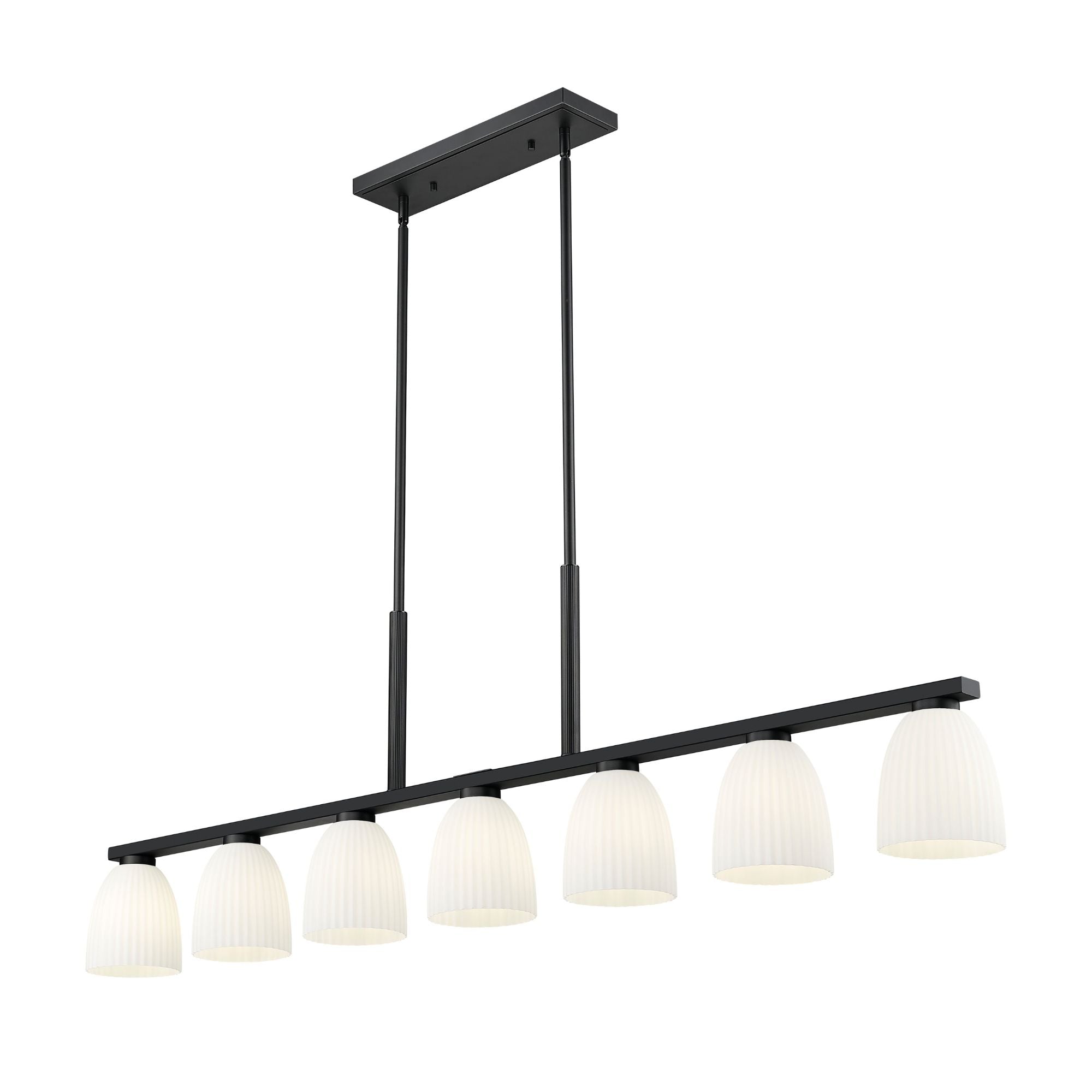 Naya 7 Light Linear Chandelier Matte Black