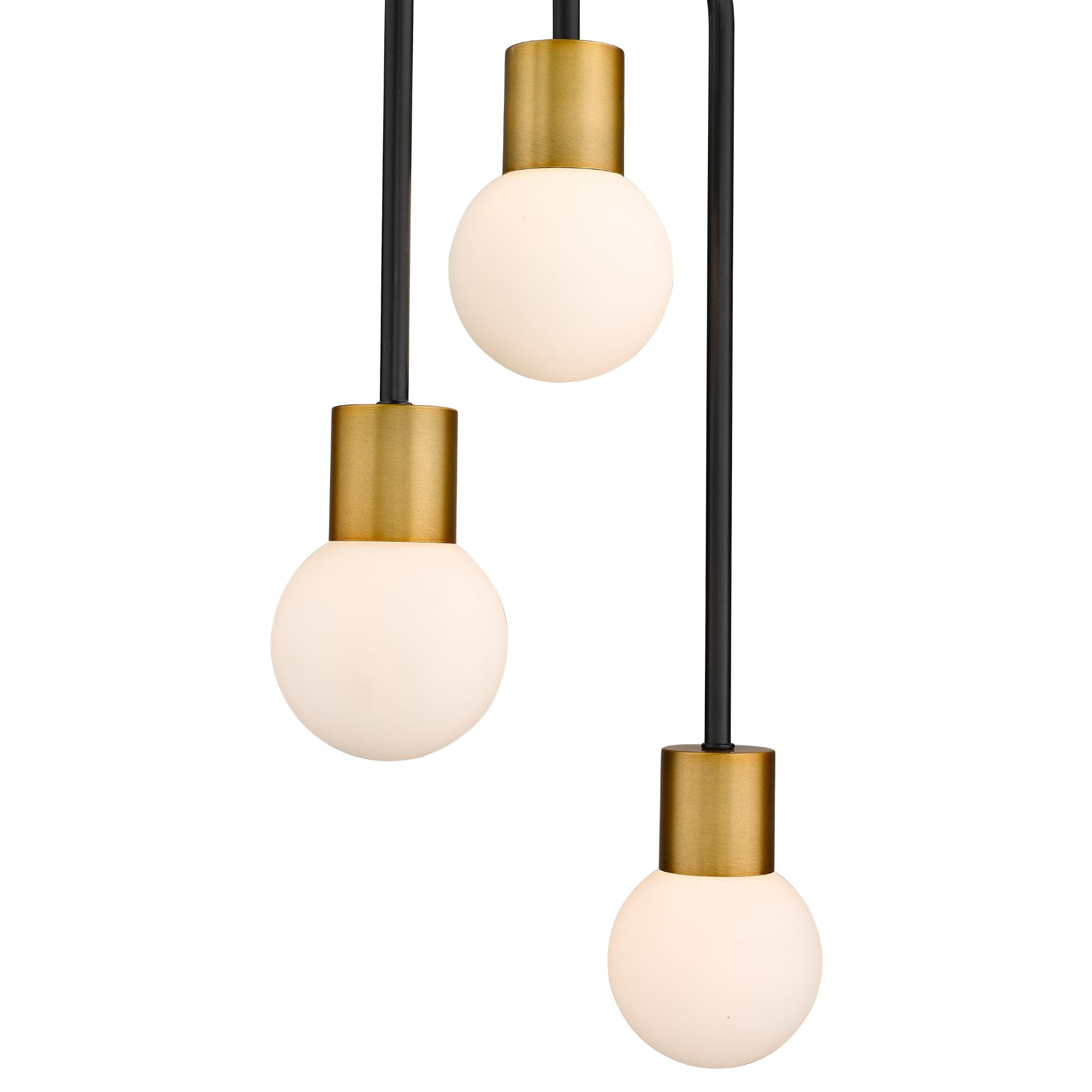 Neutra 3 Light Chandelier Matte Black + Foundry Brass