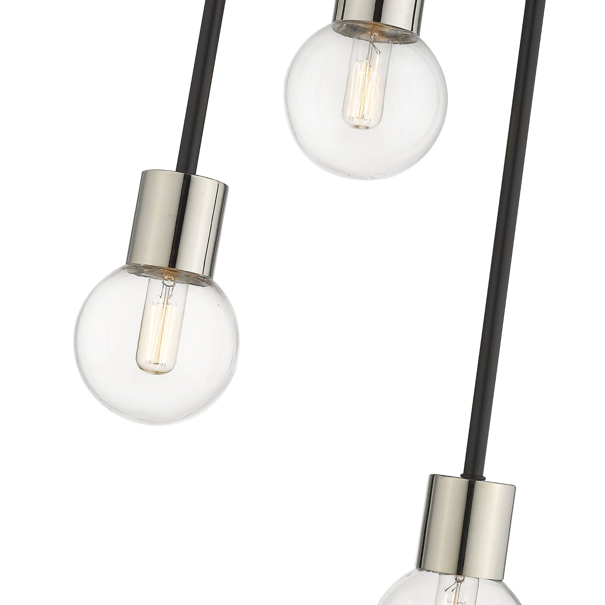 Neutra 3 Light Chandelier Matte Black + Polished Nickel