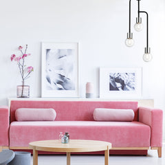 Neutra 3 Light Chandelier Matte Black + Polished Nickel