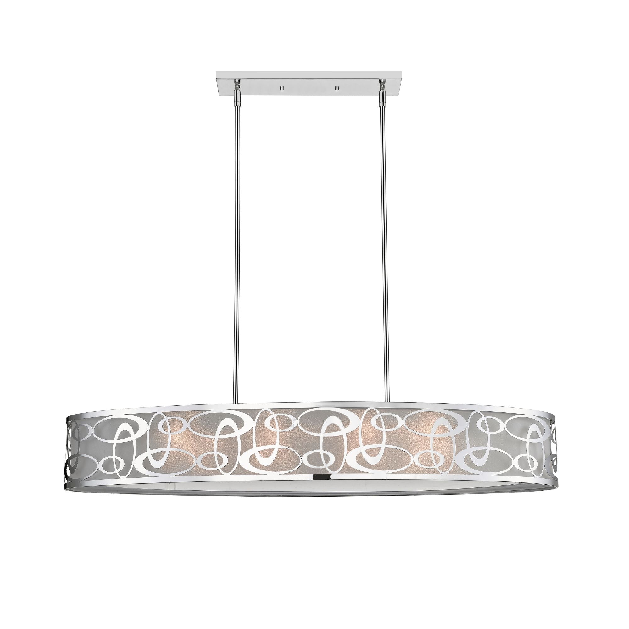 Opal 8 Light Linear Chandelier Chrome