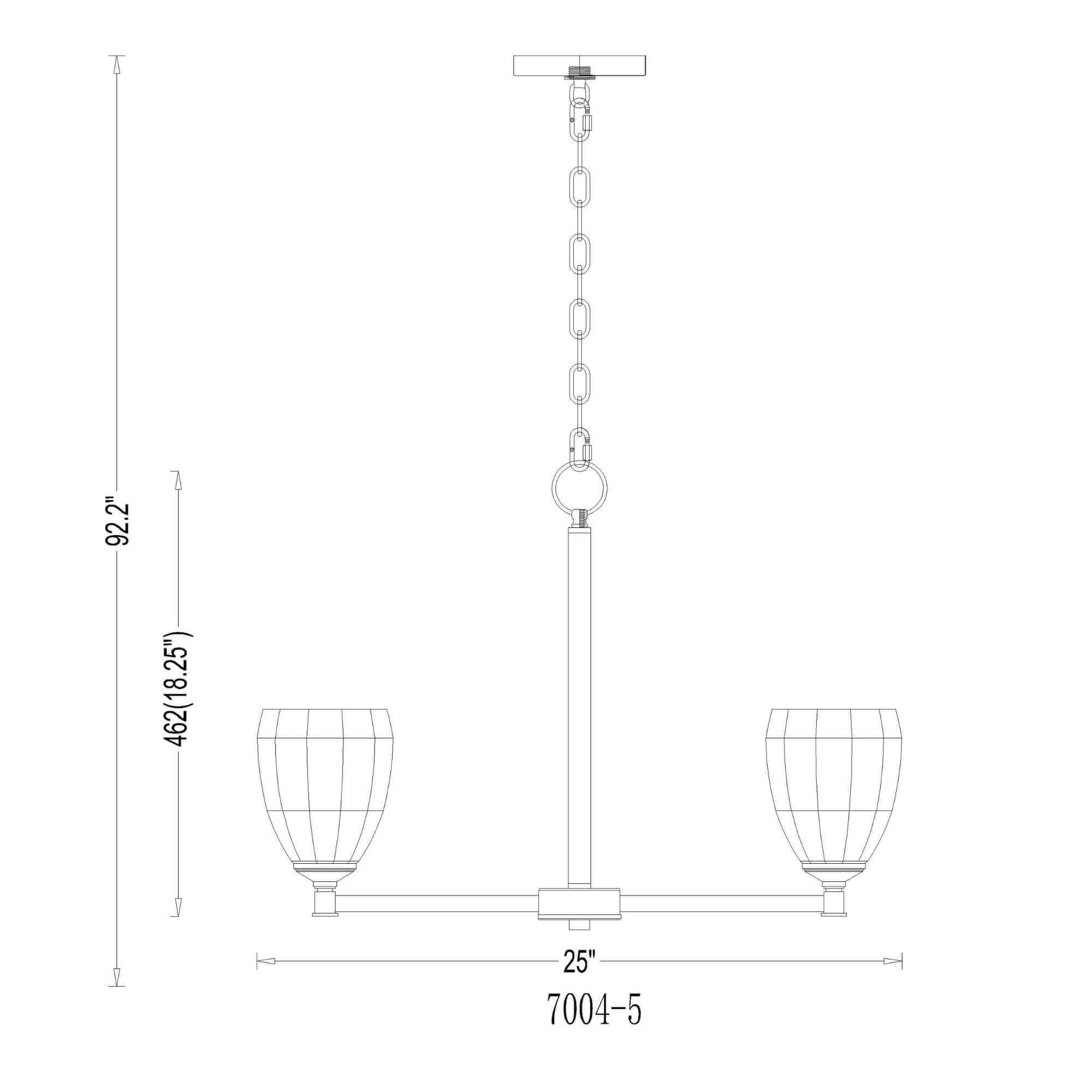 Oren 5 Light Chandelier Matte Black