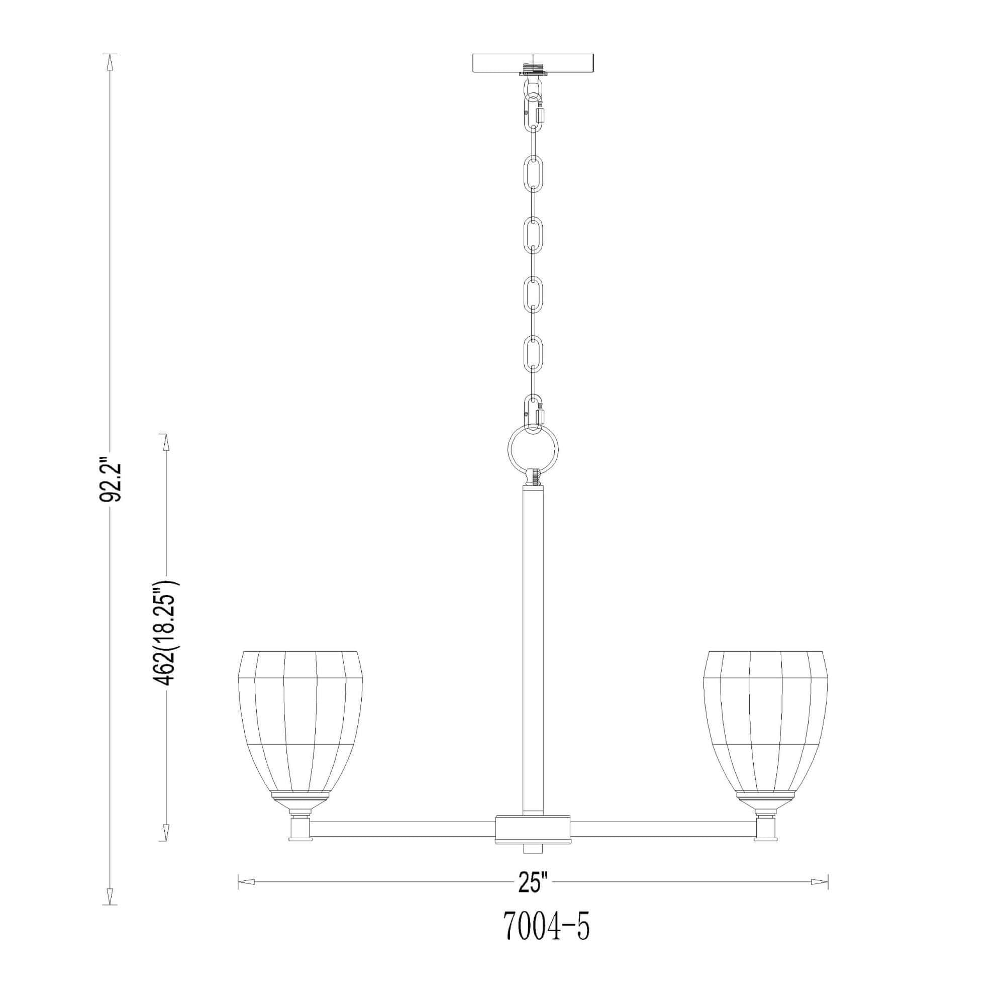 Oren 5 Light Chandelier Modern Gold