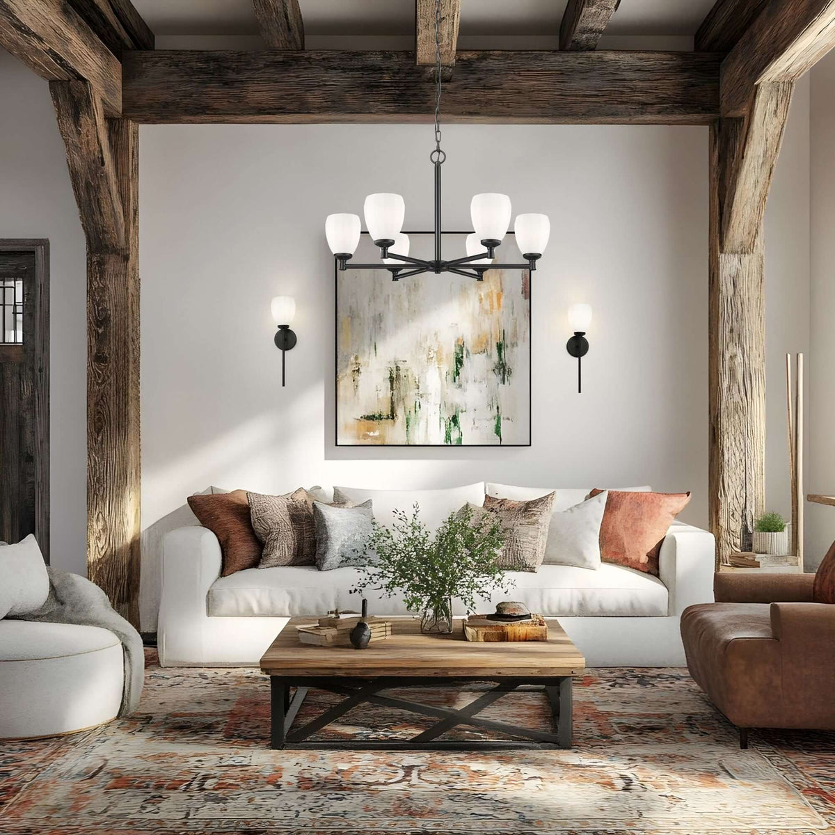 Oren 6 Light Chandelier Matte Black