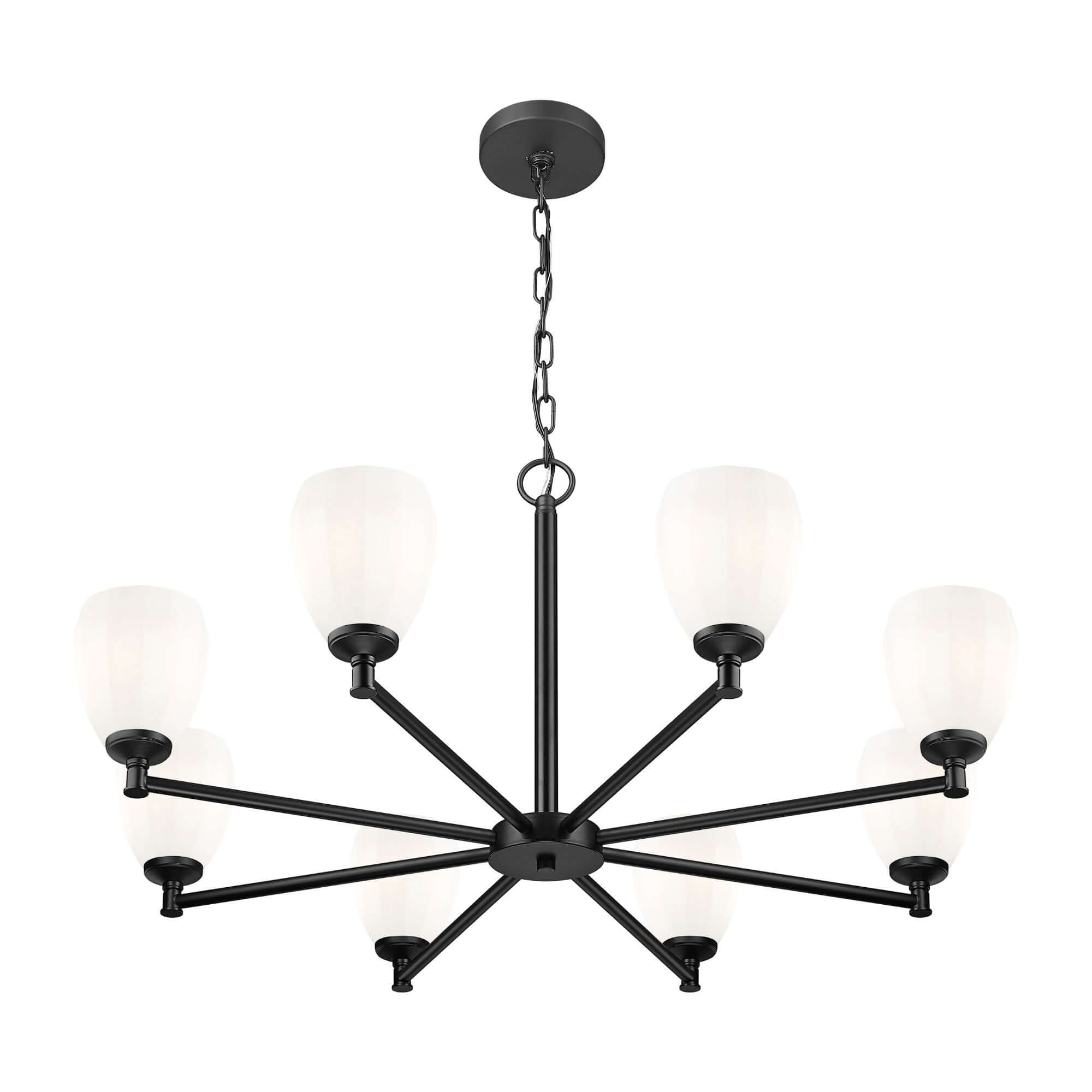 Oren 8 Light Chandelier Matte Black