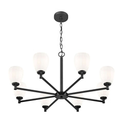 Oren 8 Light Chandelier Matte Black