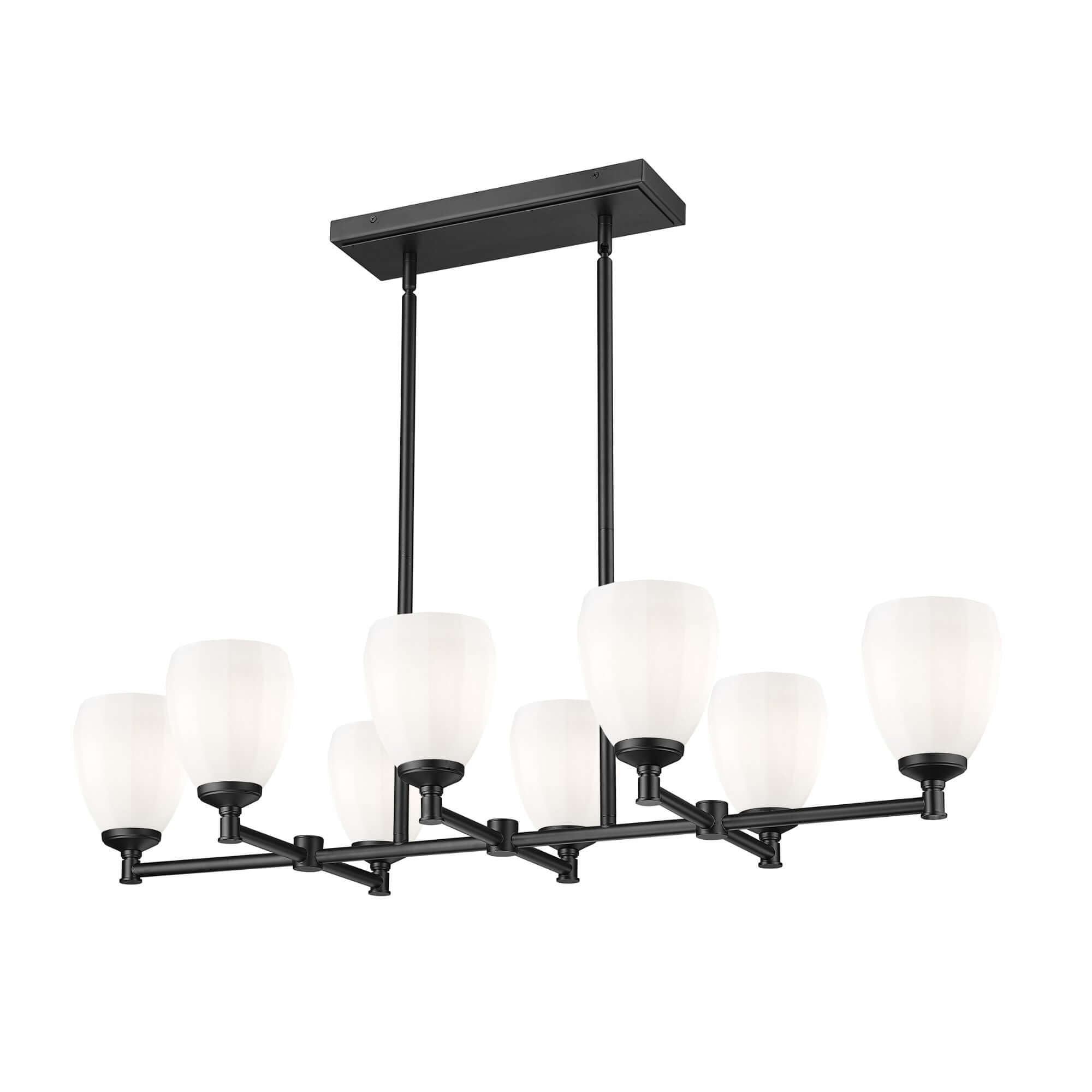 Oren 8 Light Linear Chandelier Matte Black