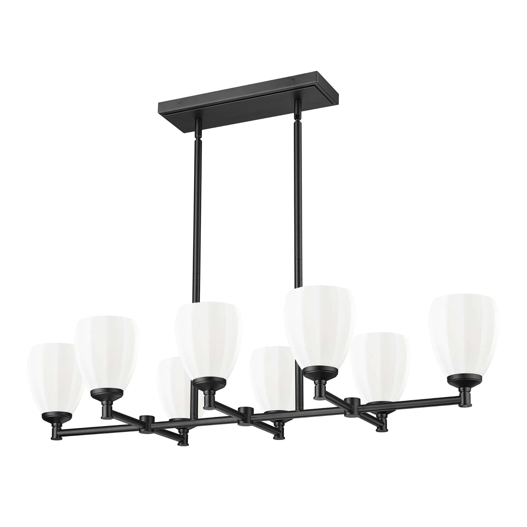 Oren 8 Light Linear Chandelier Matte Black