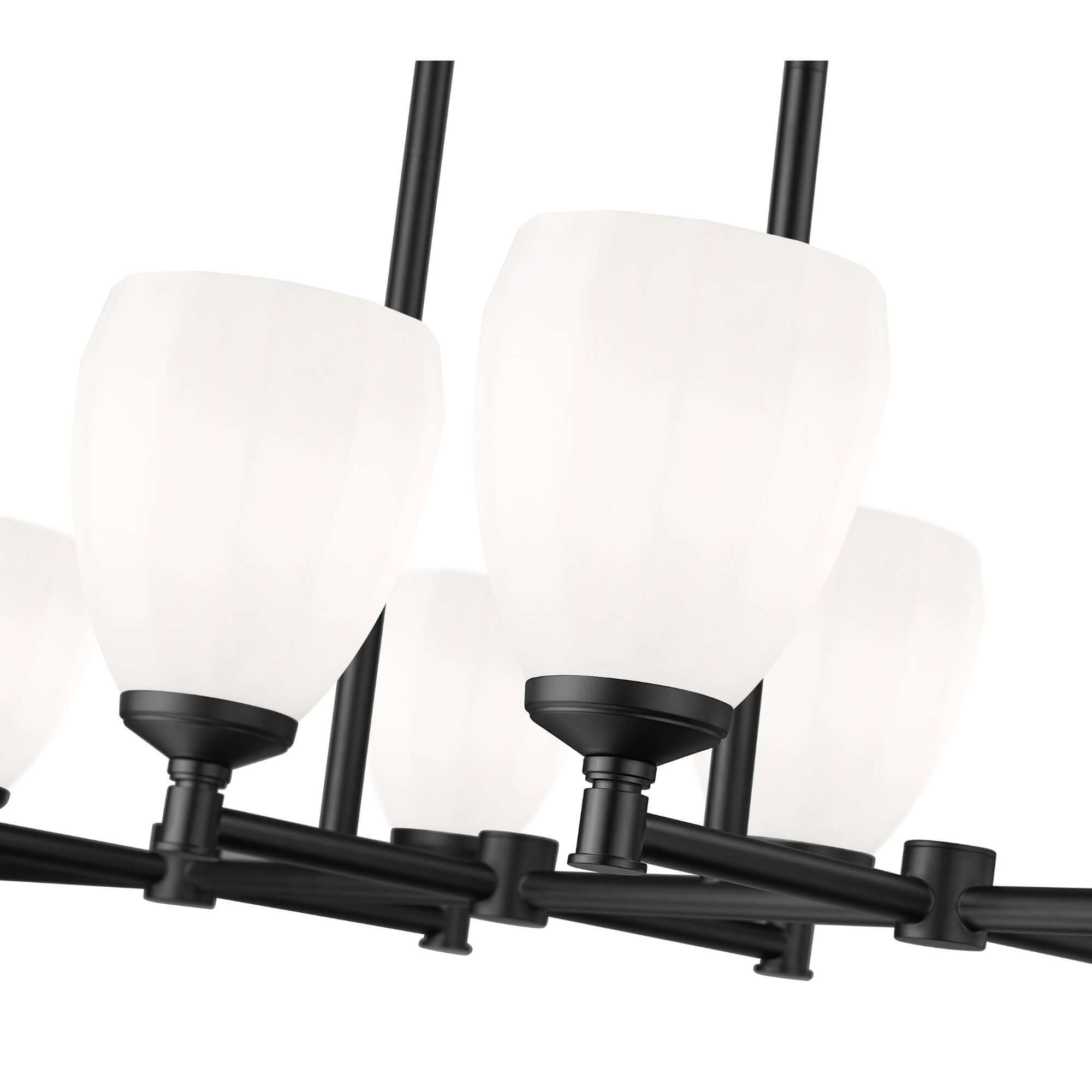 Oren 8 Light Linear Chandelier Matte Black
