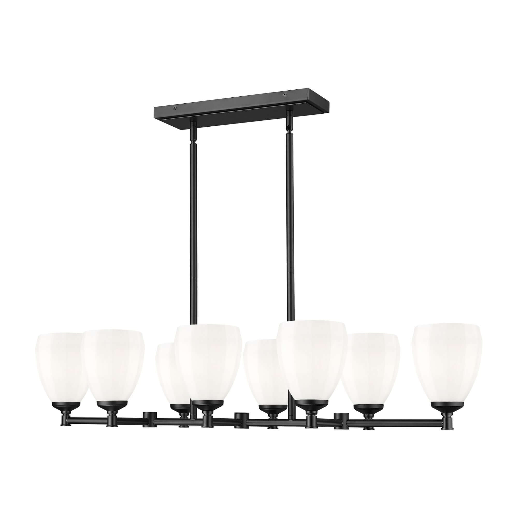 Oren 8 Light Linear Chandelier Matte Black