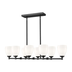 Oren 8 Light Linear Chandelier Matte Black