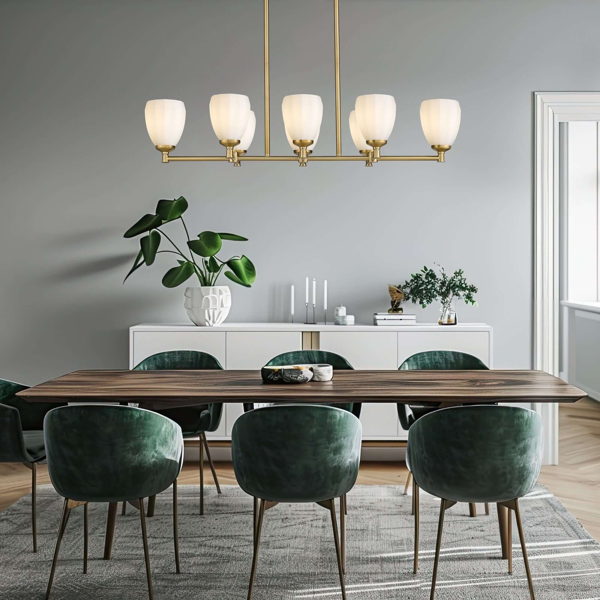 Oren 8 Light Linear Chandelier Modern Gold