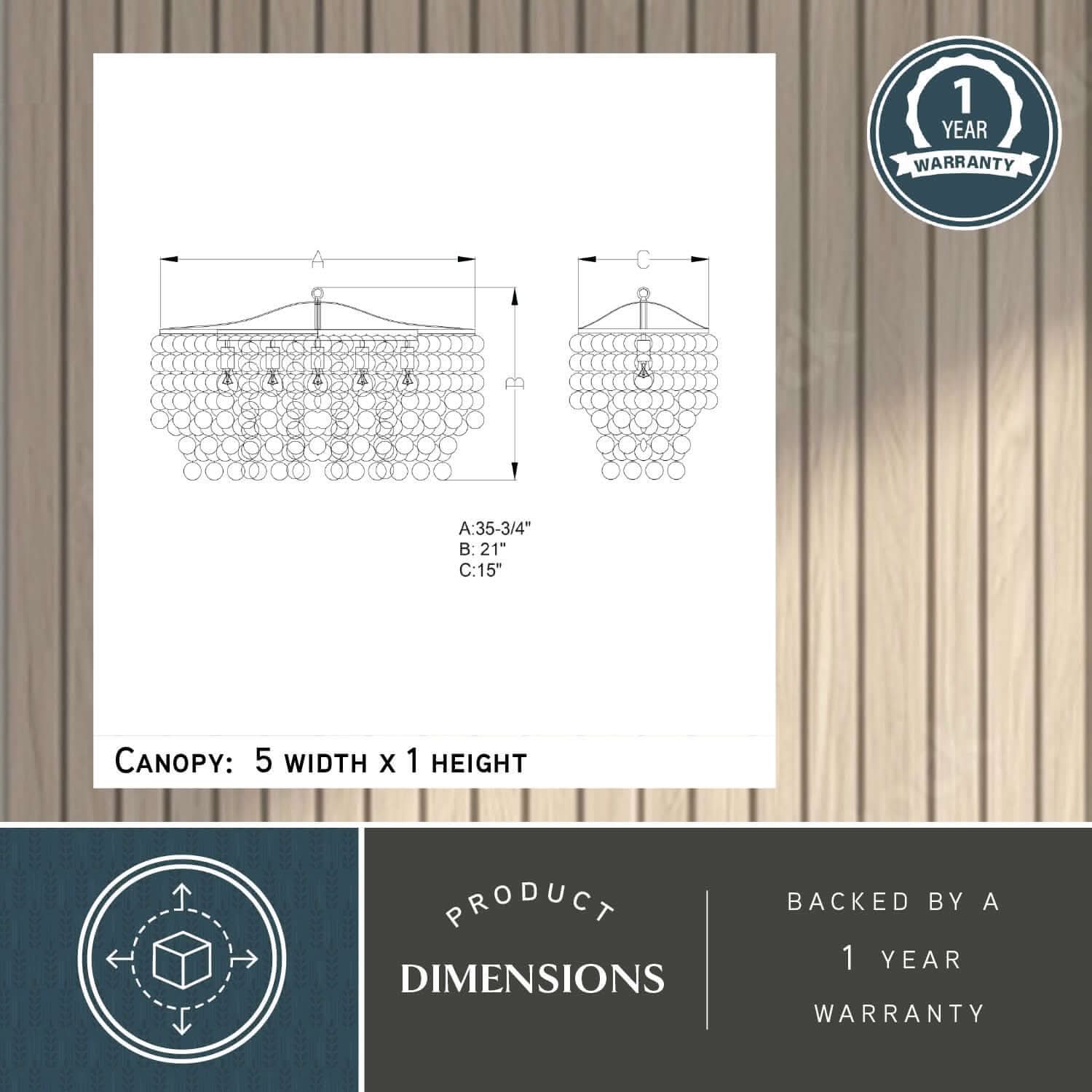 Elsa 5-Light Linear Chandelier