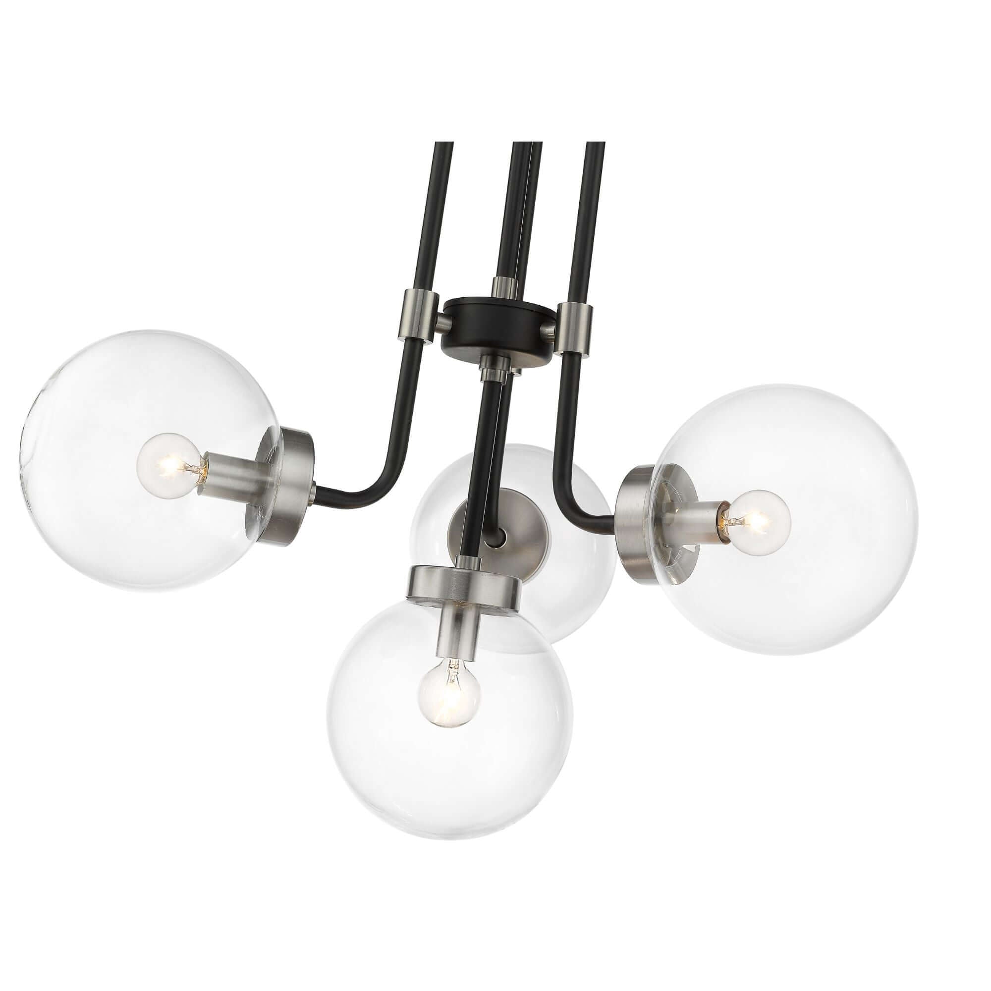 Parsons 4 Light Chandelier Matte Black + Brushed Nickel