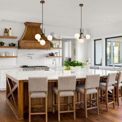 Parsons 4 Light Chandelier Matte Black + Olde Brass