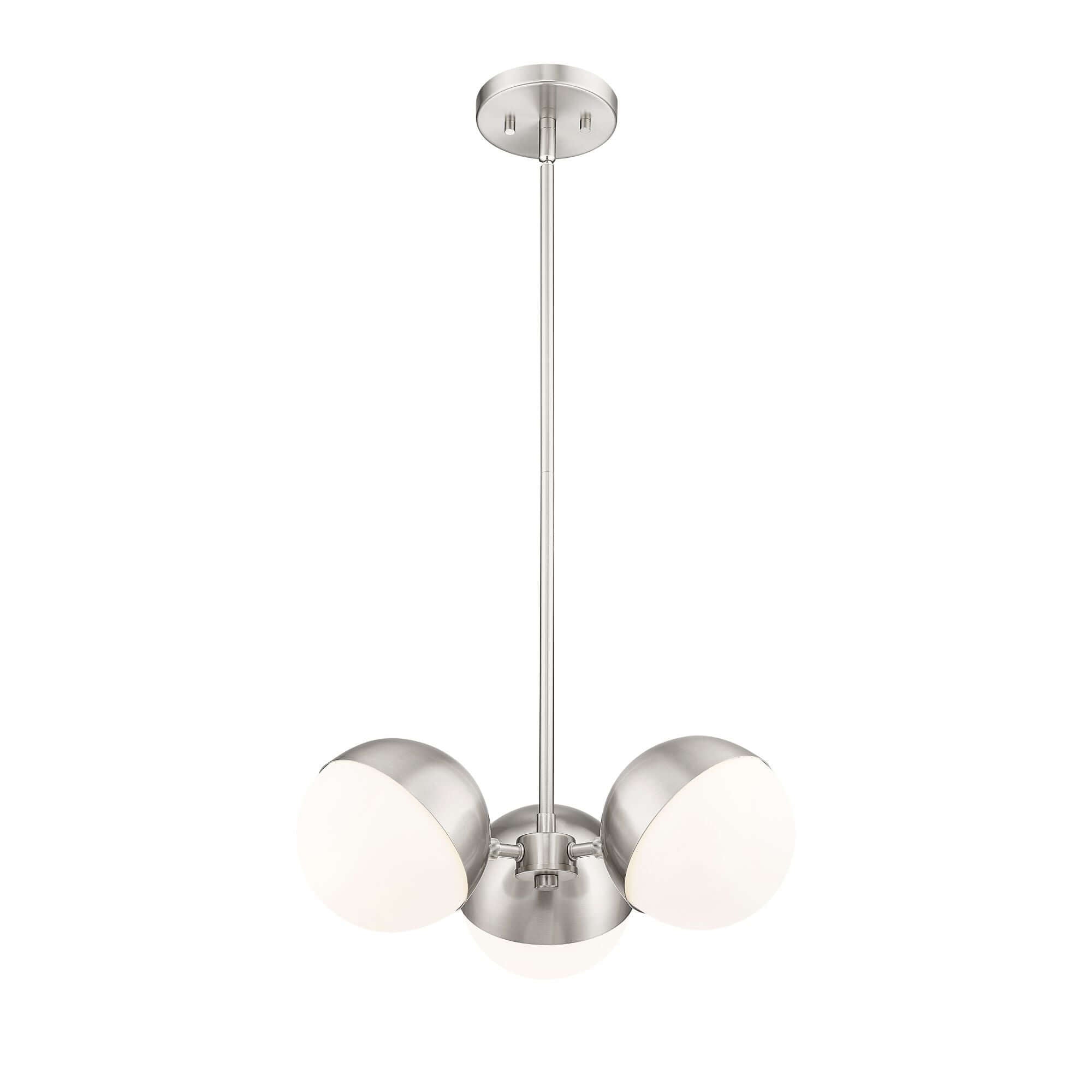 Realm Sphere 3 Light Chandelier Brushed Nickel