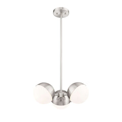 Realm Sphere 3 Light Chandelier Brushed Nickel