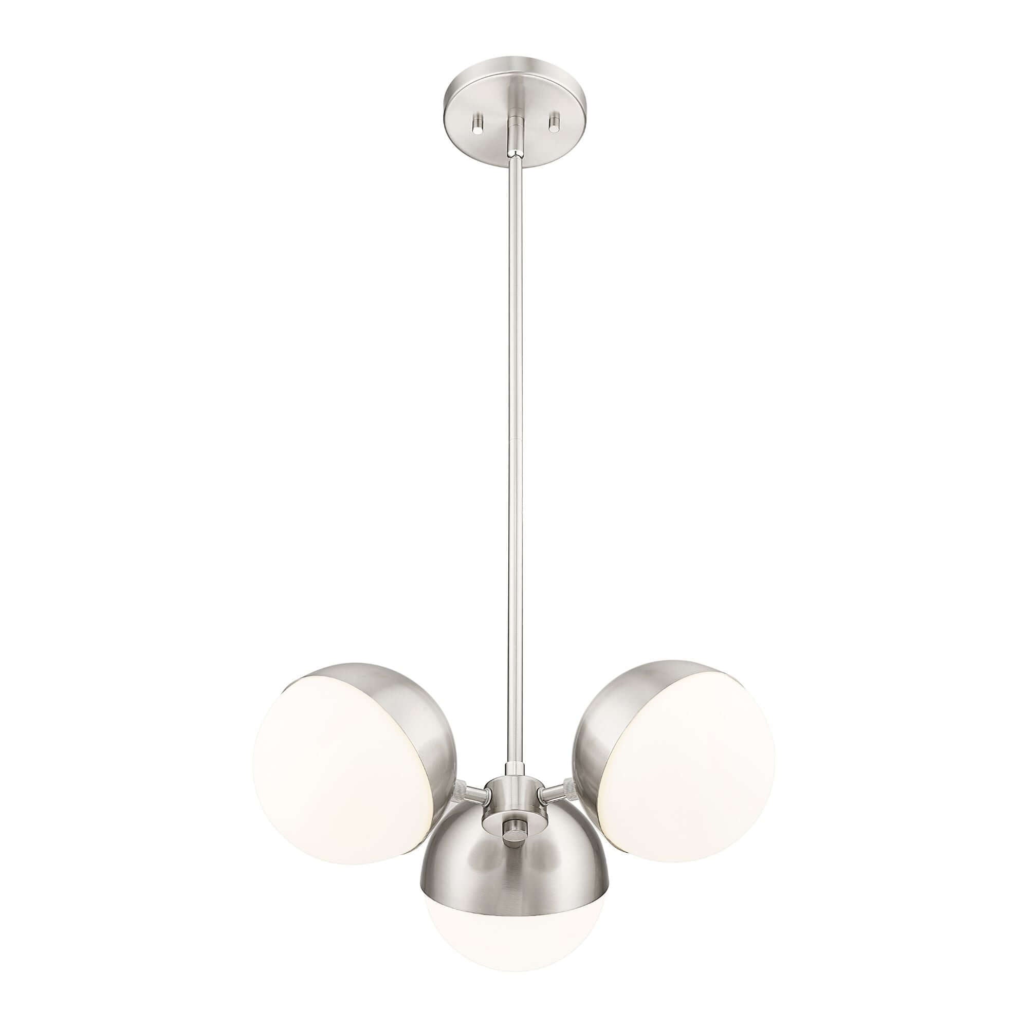 Realm Sphere 3 Light Chandelier Brushed Nickel