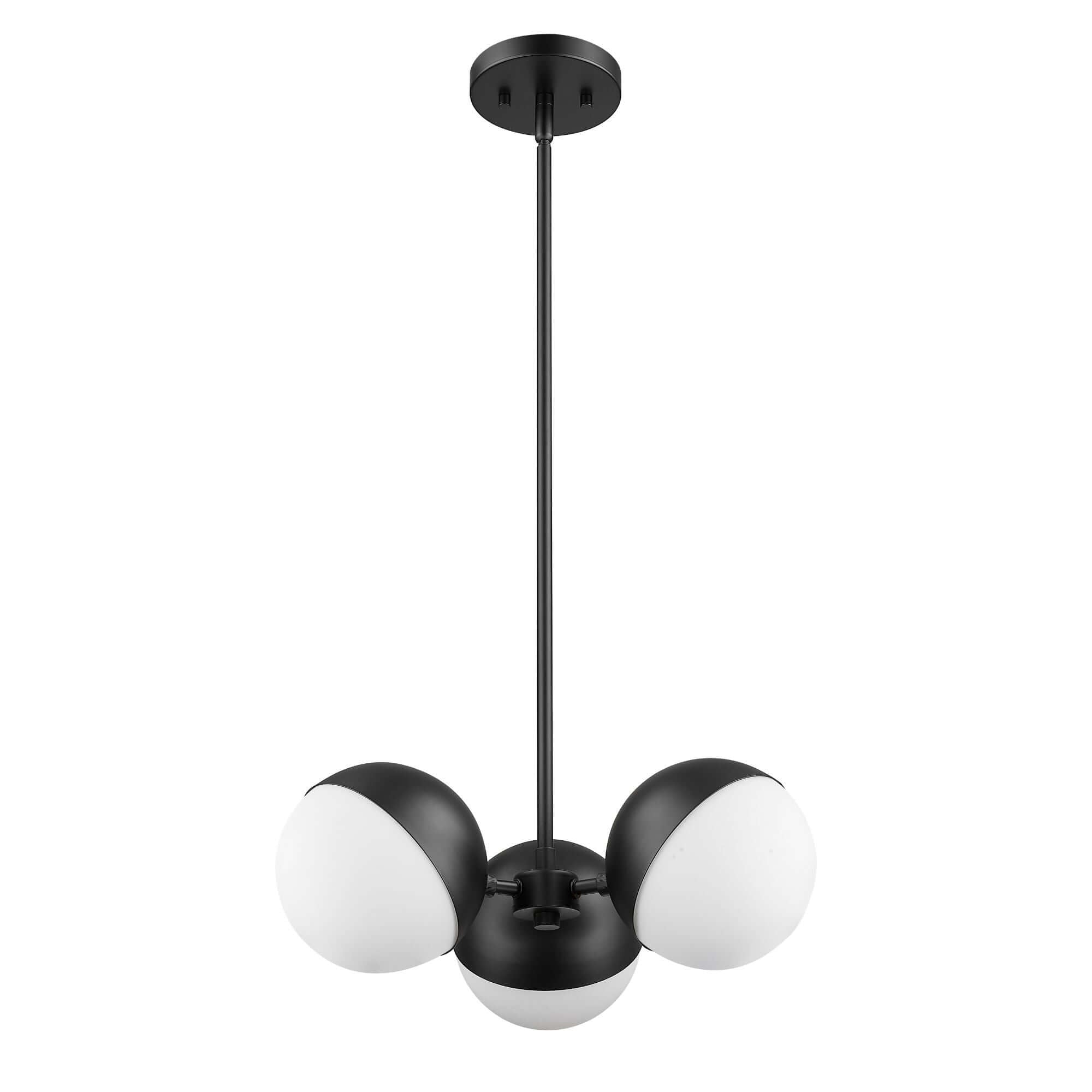 Realm Sphere 3 Light Chandelier Matte Black