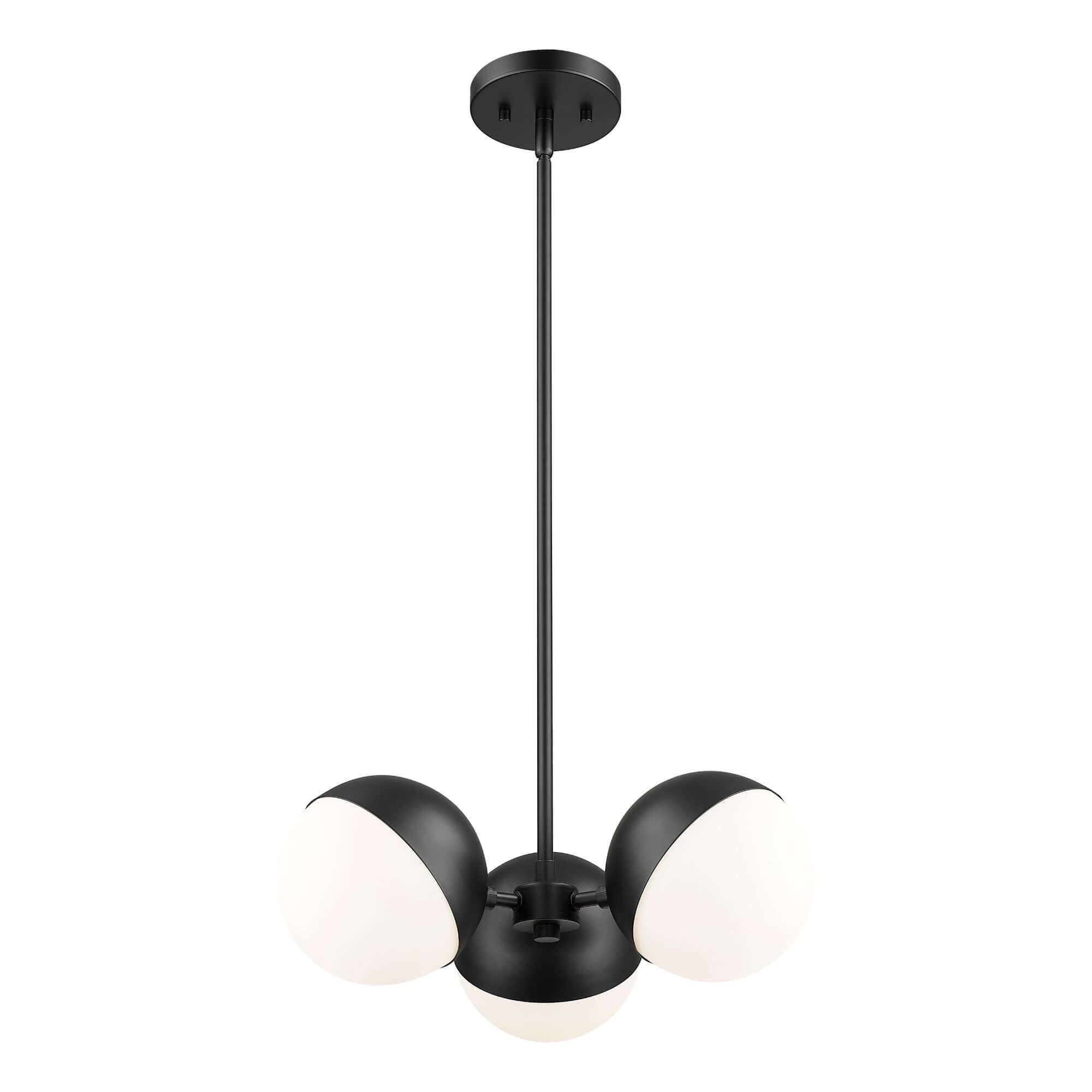 Realm Sphere 3 Light Chandelier Matte Black