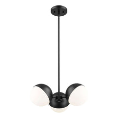Realm Sphere 3 Light Chandelier Matte Black
