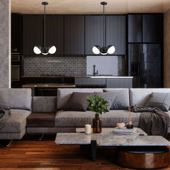 Realm Sphere 3 Light Chandelier Matte Black