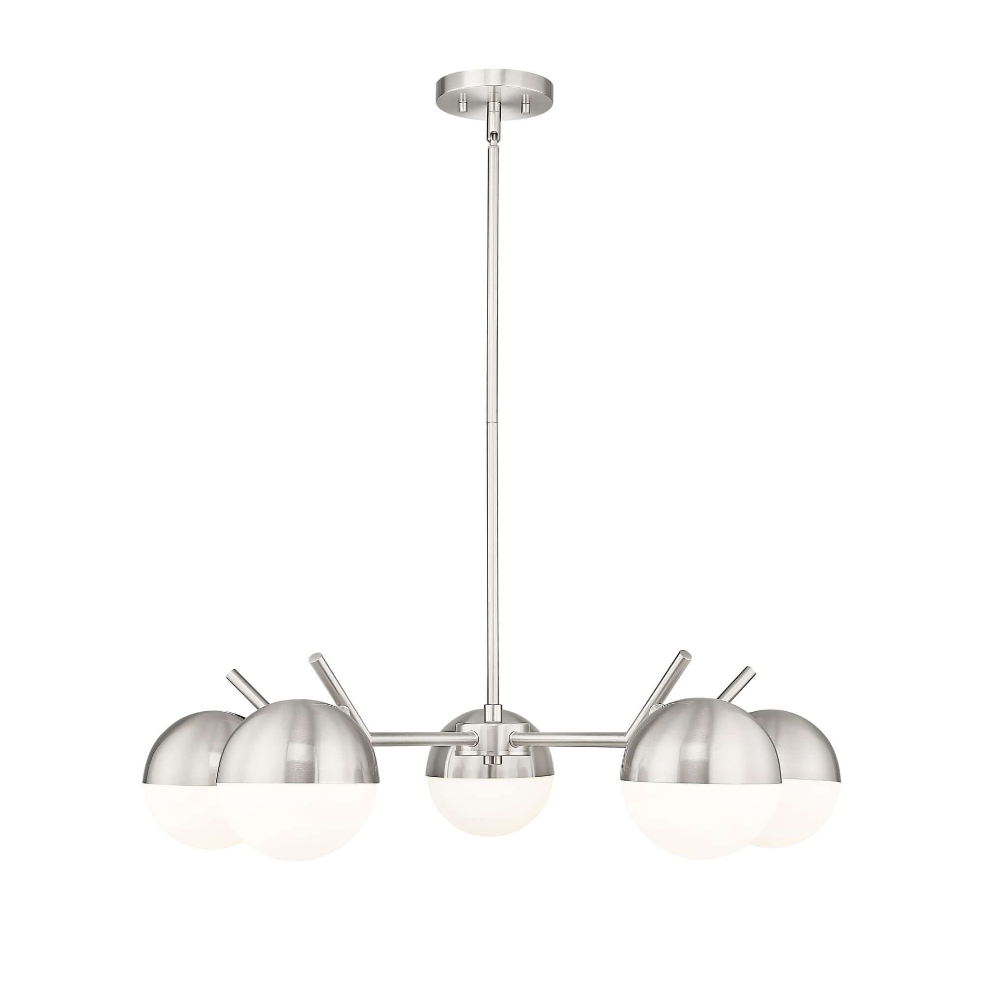 Realm Sphere 5 Light Chandelier Brushed Nickel