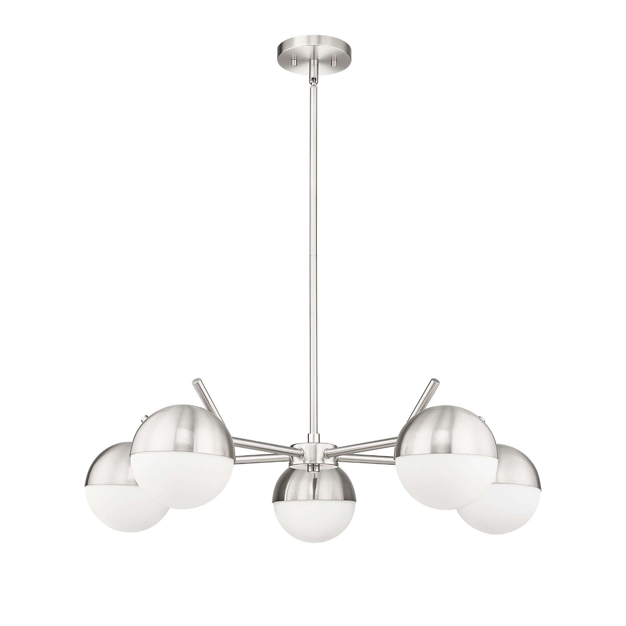 Realm Sphere 5 Light Chandelier Brushed Nickel