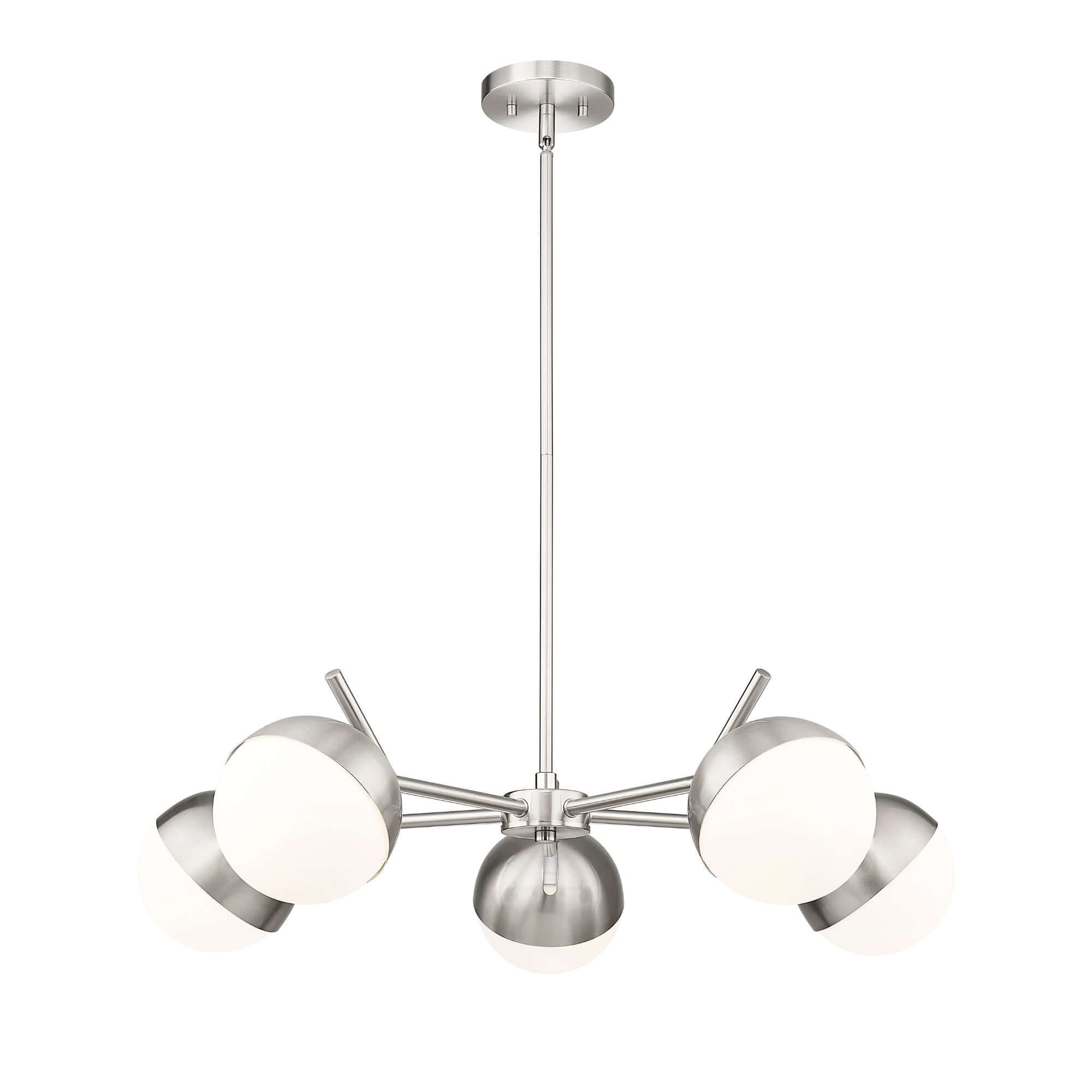 Realm Sphere 5 Light Chandelier Brushed Nickel