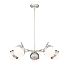 Realm Sphere 5 Light Chandelier Brushed Nickel