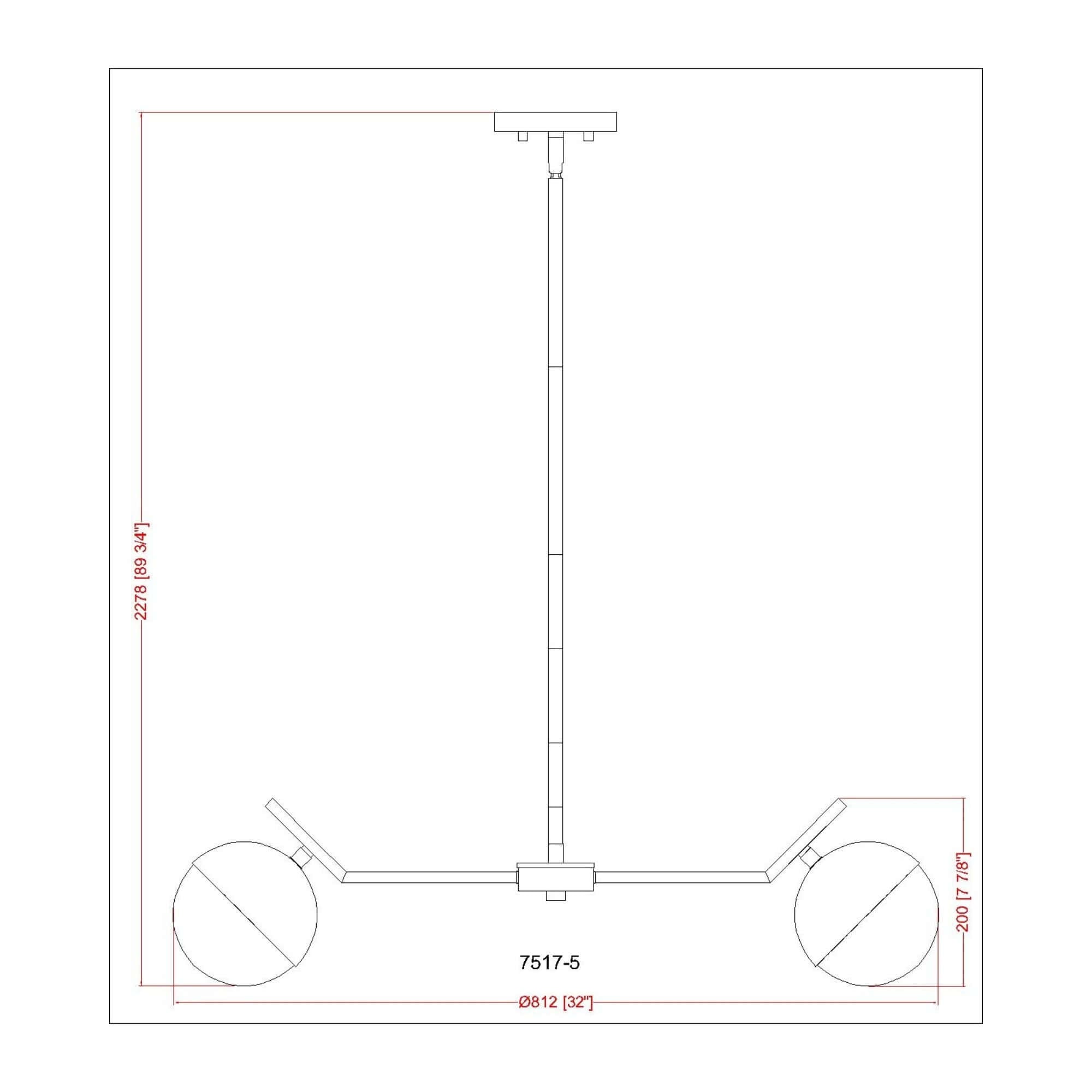 Realm Sphere 5 Light Chandelier Brushed Nickel