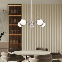 Realm Sphere 5 Light Chandelier Brushed Nickel