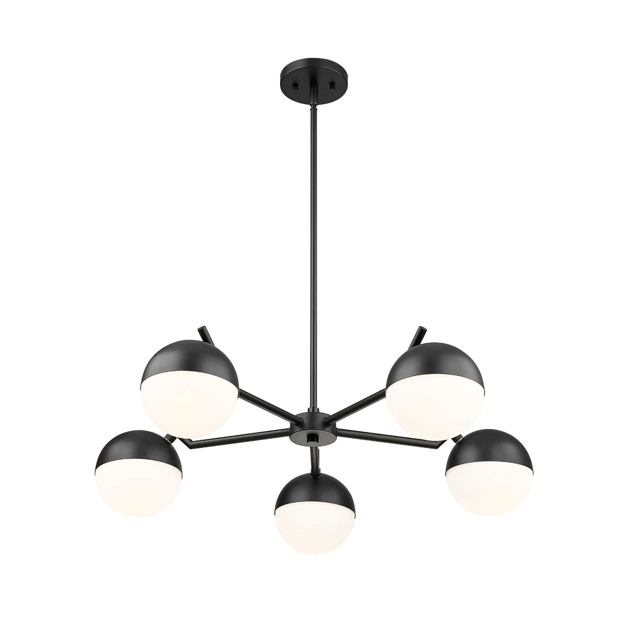 Realm Sphere 5 Light Chandelier Matte Black