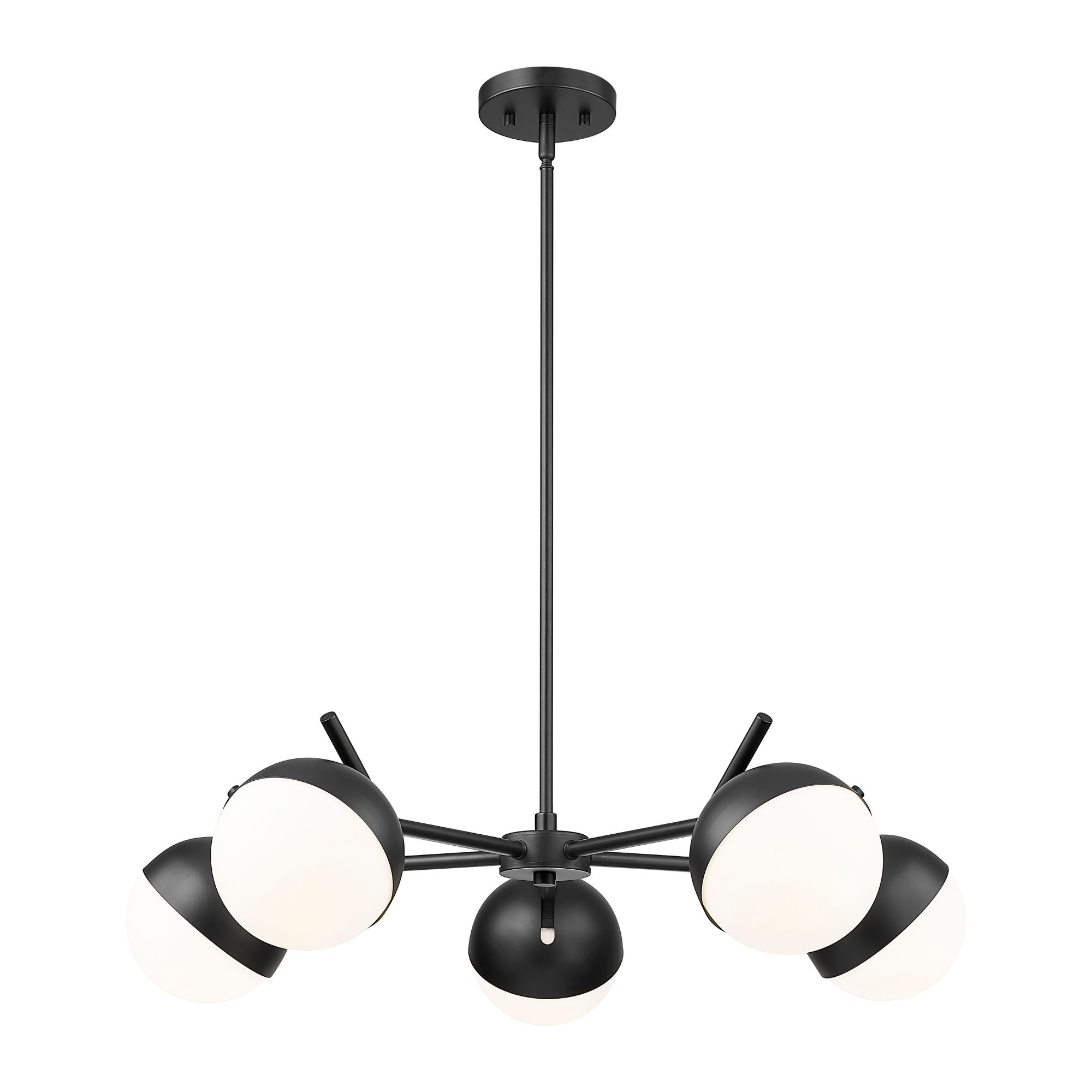 Realm Sphere 5 Light Chandelier Matte Black