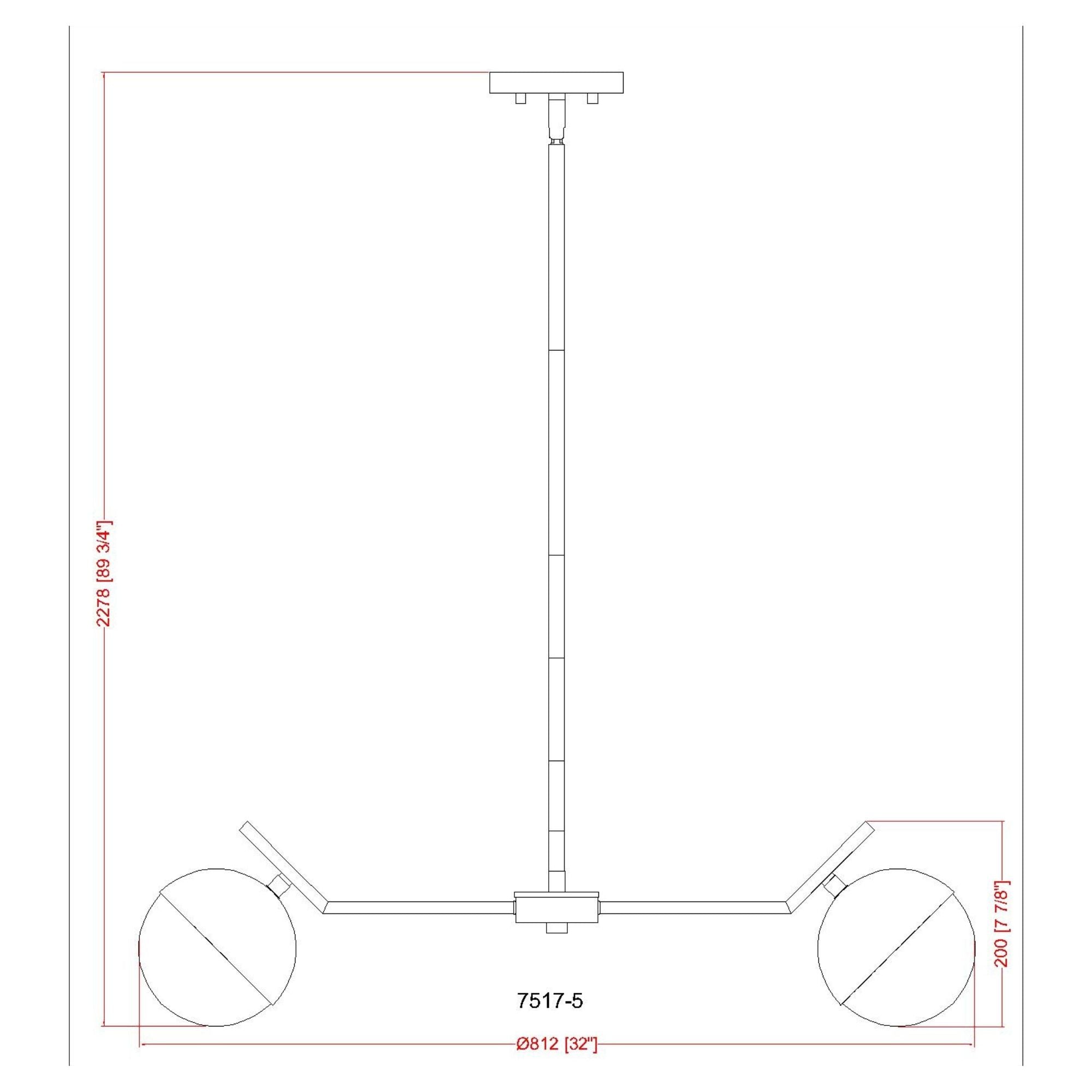 Realm Sphere 5 Light Chandelier Matte Black
