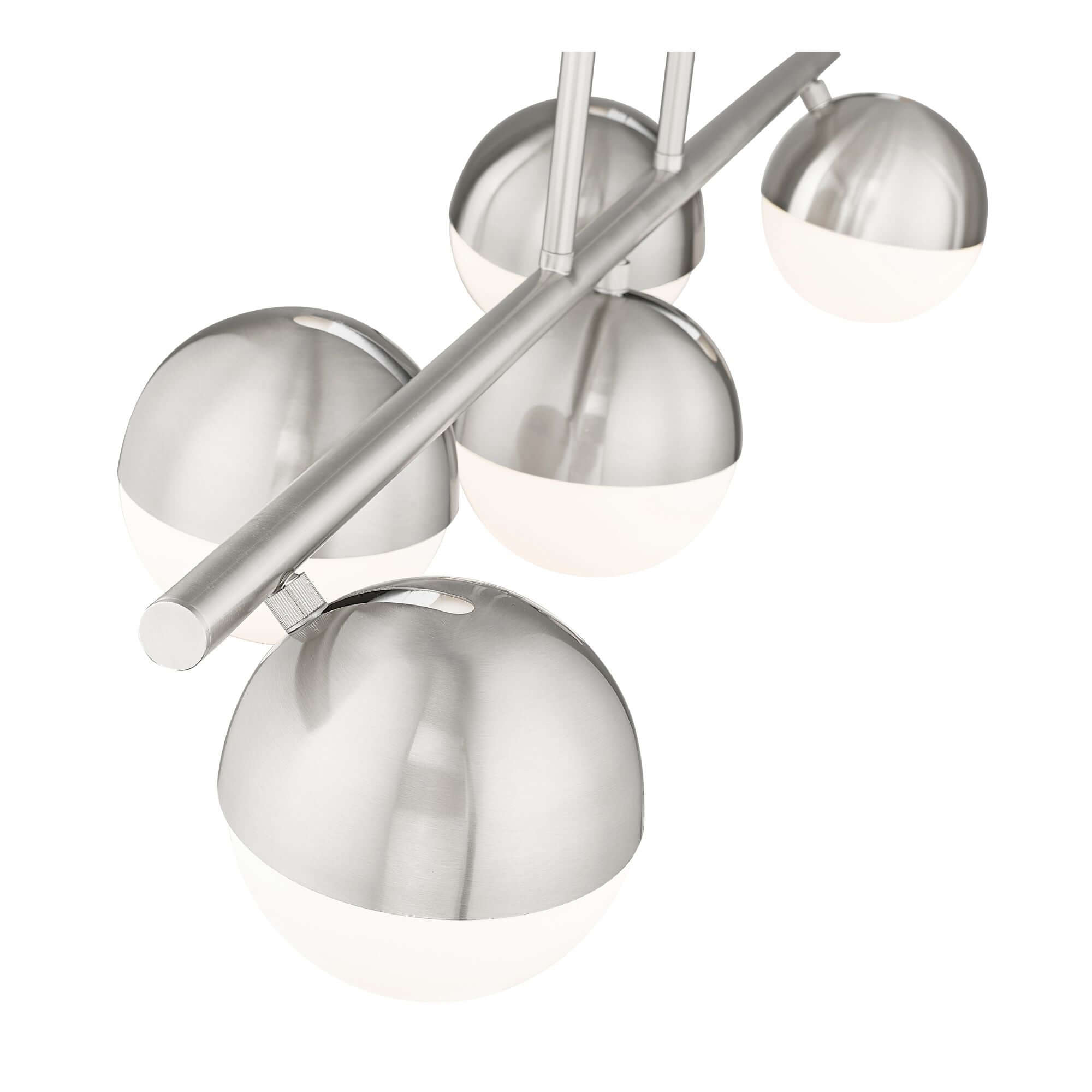 Realm Sphere 5 Light Linear Chandelier Brushed Nickel