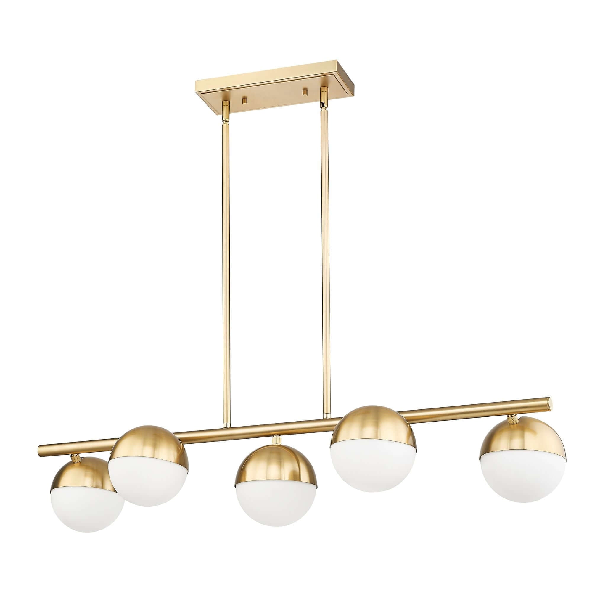 Realm Sphere 5 Light Linear Chandelier Modern Gold