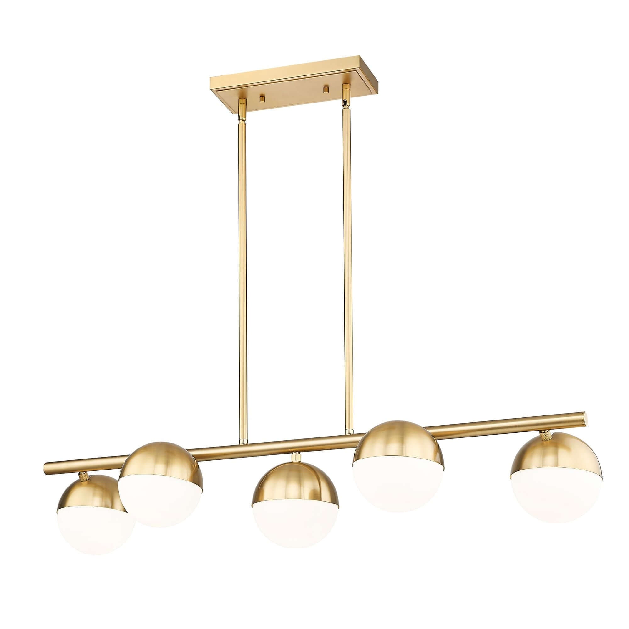 Realm Sphere 5 Light Linear Chandelier Modern Gold