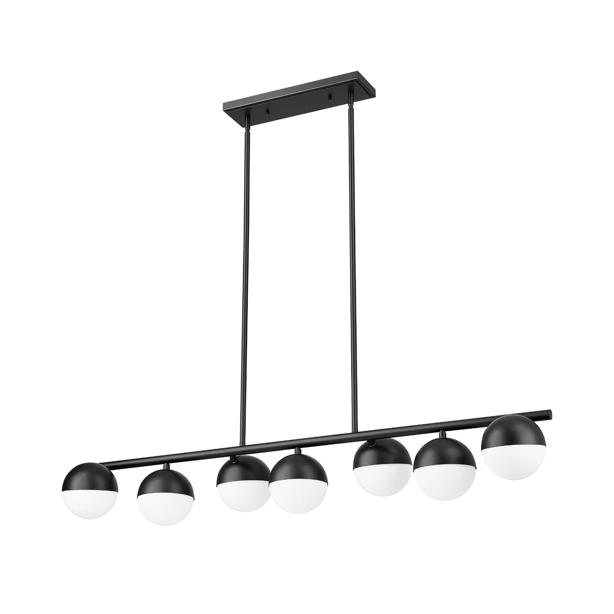 Realm Sphere 7 Light Linear Chandelier Matte Black