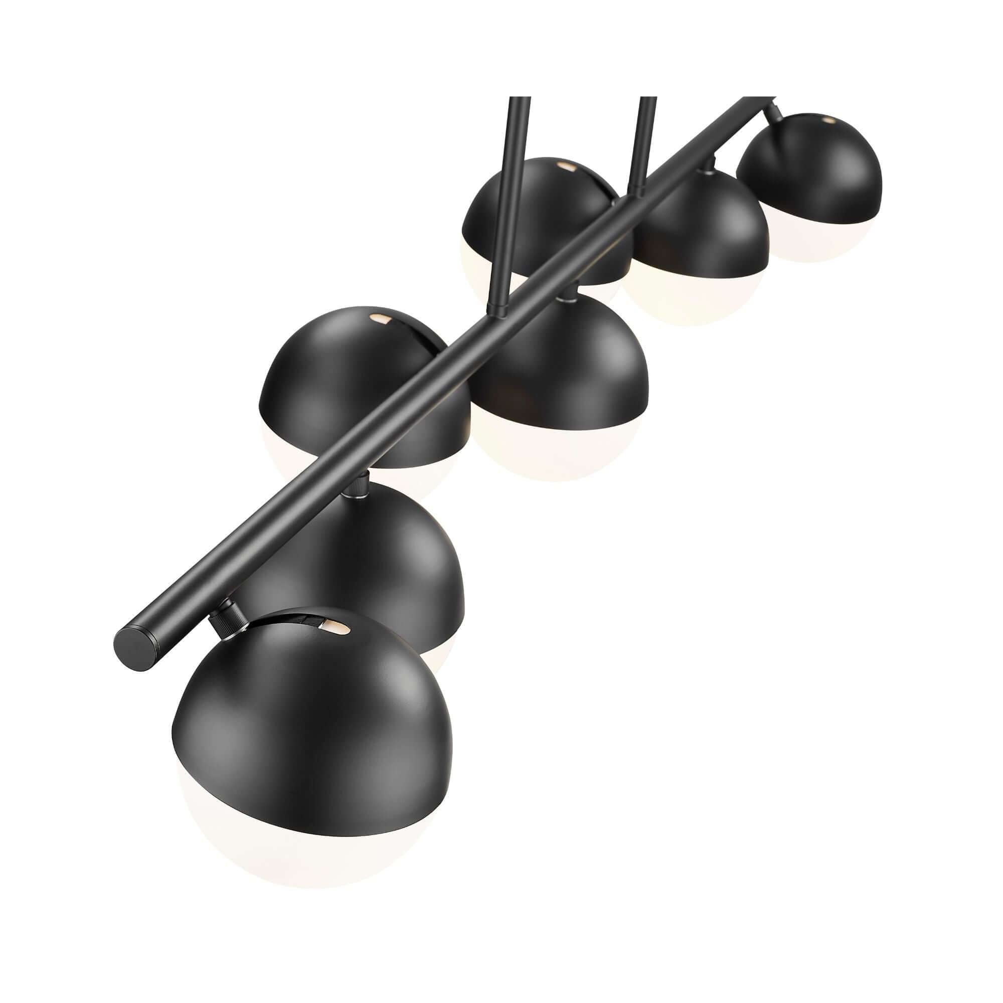 Realm Sphere 7 Light Linear Chandelier Matte Black