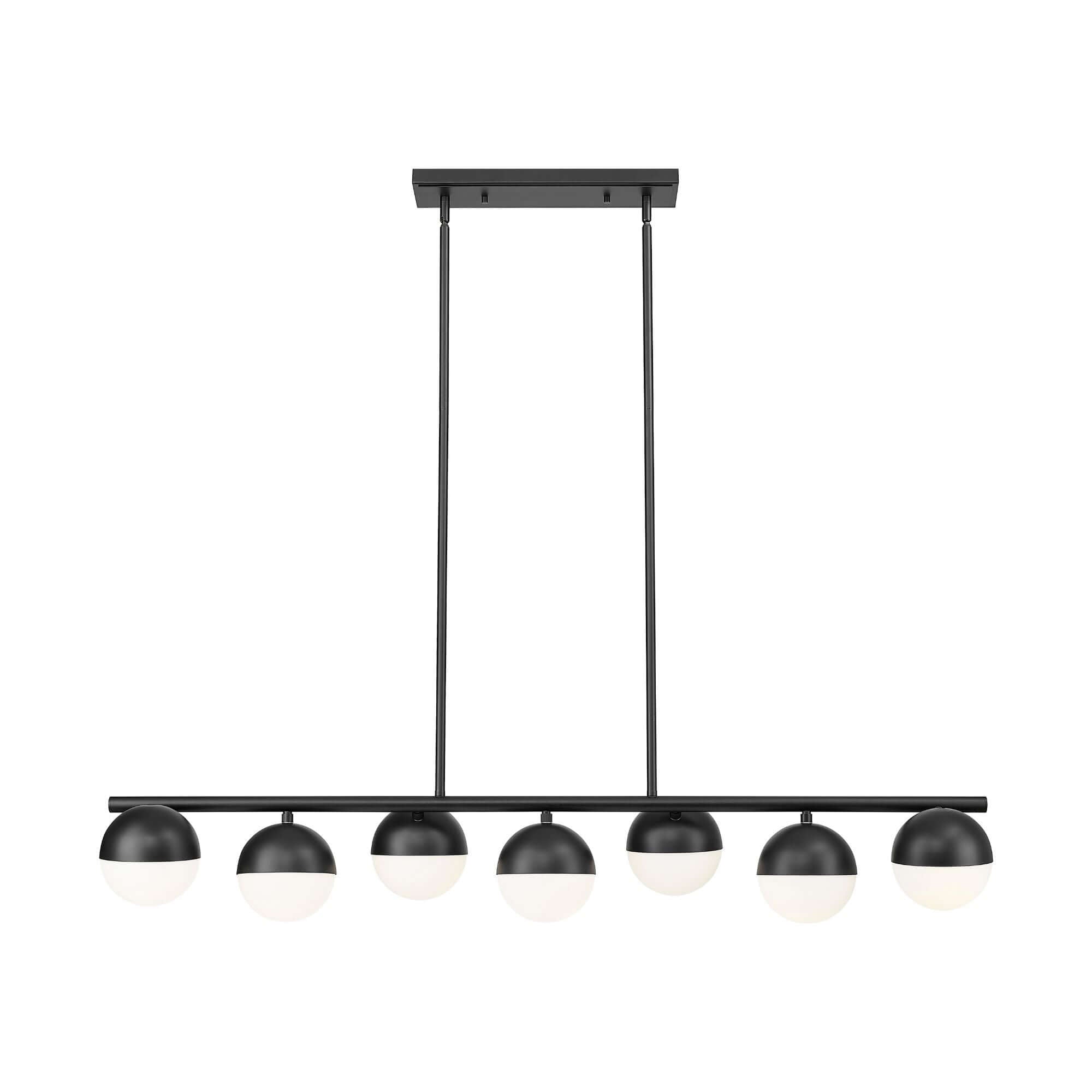 Realm Sphere 7 Light Linear Chandelier Matte Black